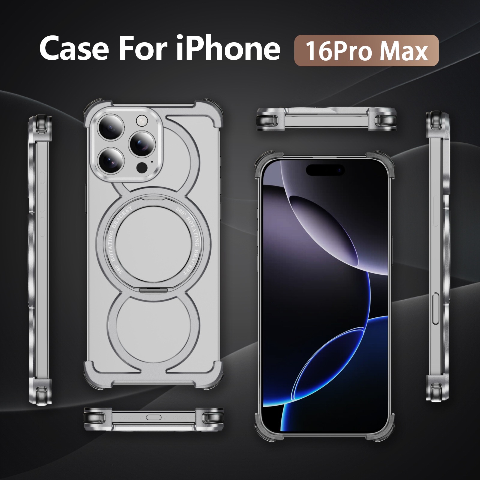 Audi Ring Metal Magnetic Rotating Bracket Phone Case