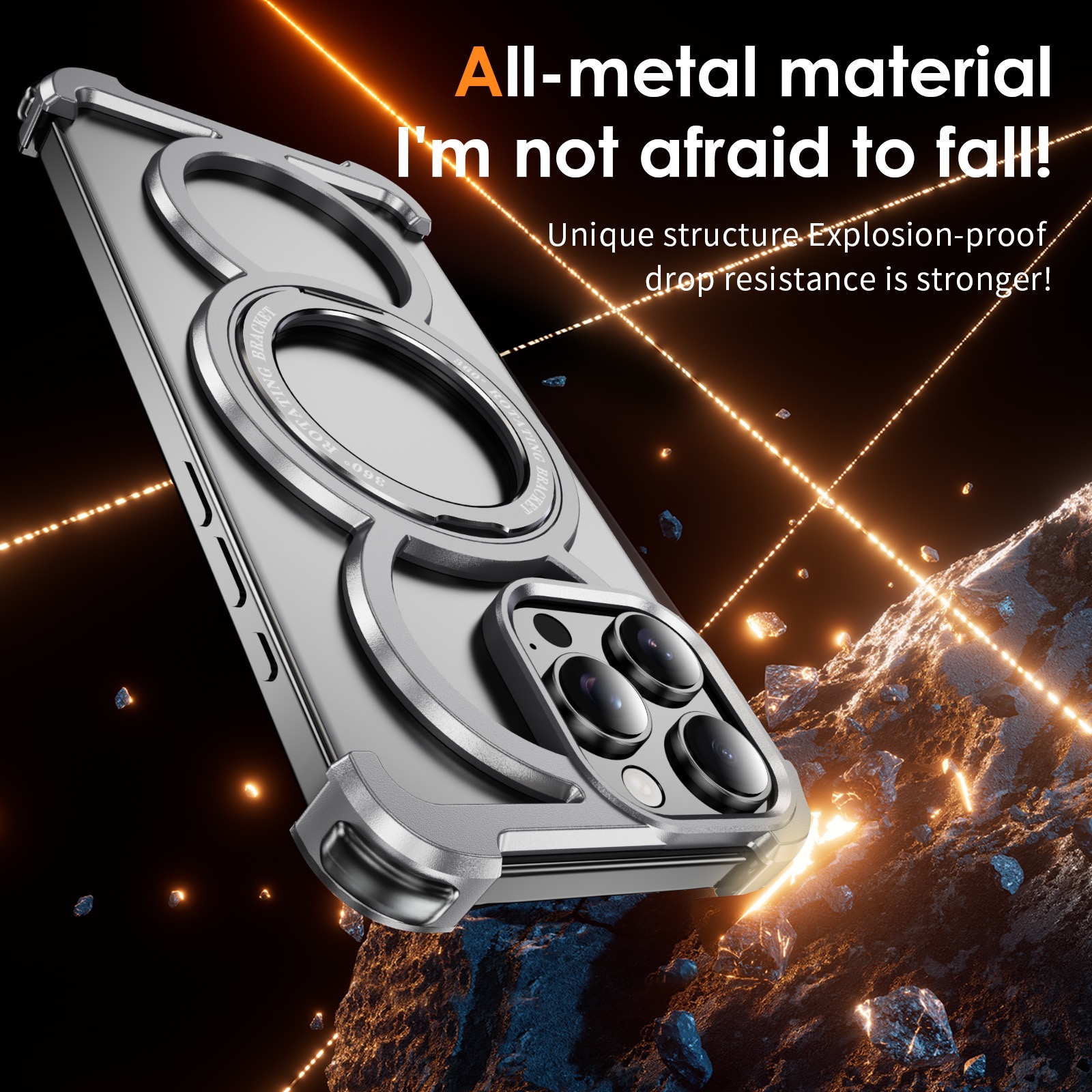 Audi Ring Metal Magnetic Rotating Bracket Phone Case