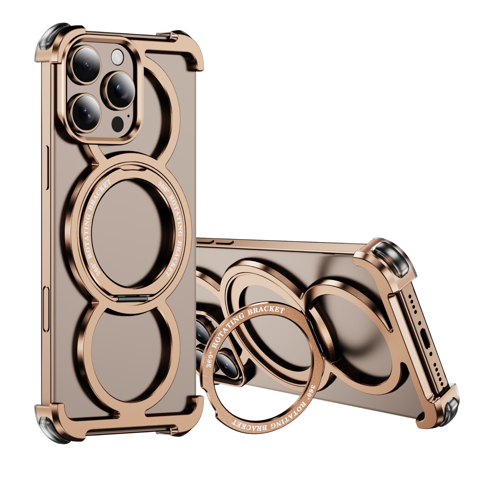Audi Ring Metal Magnetic Rotating Bracket Phone Case