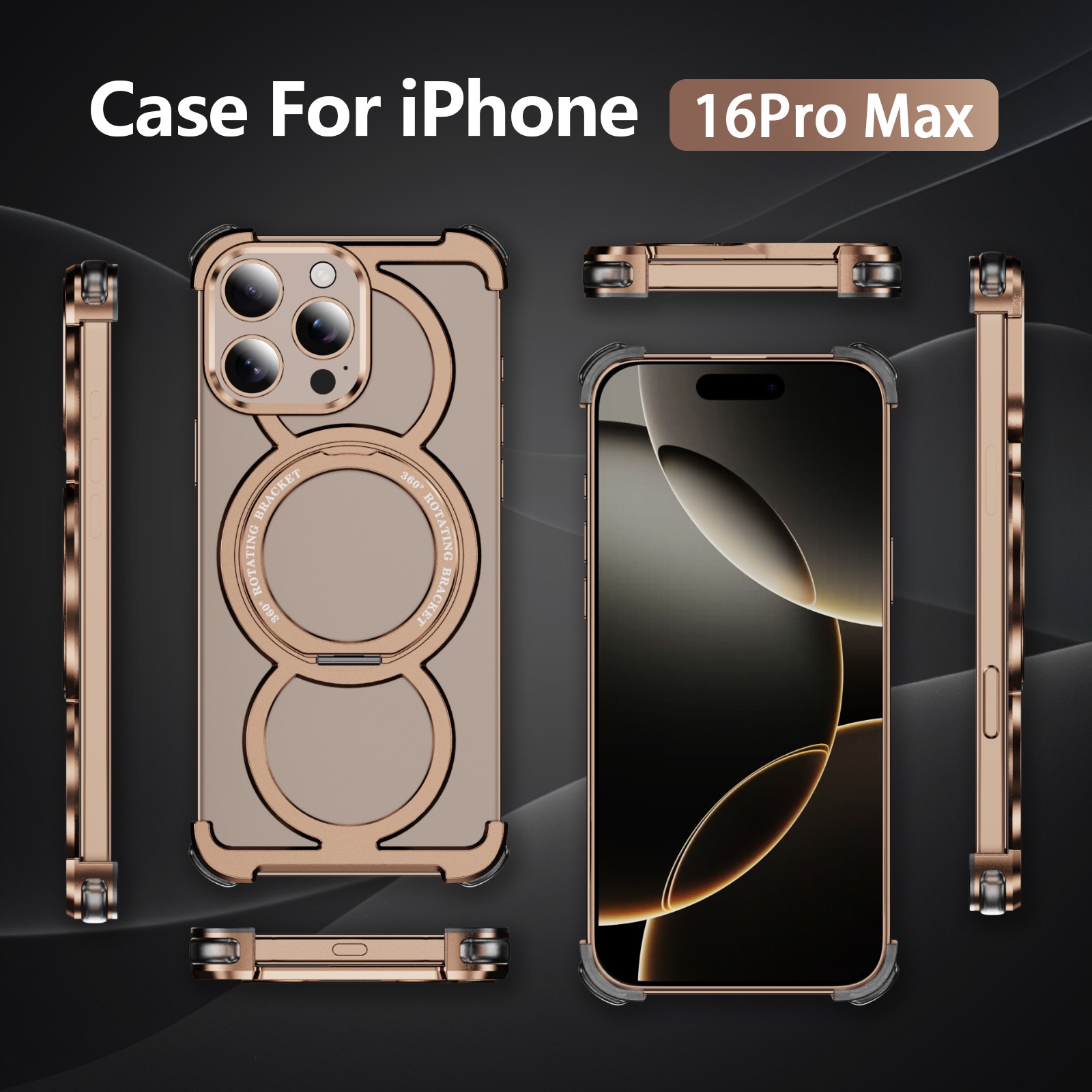 Audi Ring Metal Magnetic Rotating Bracket Phone Case