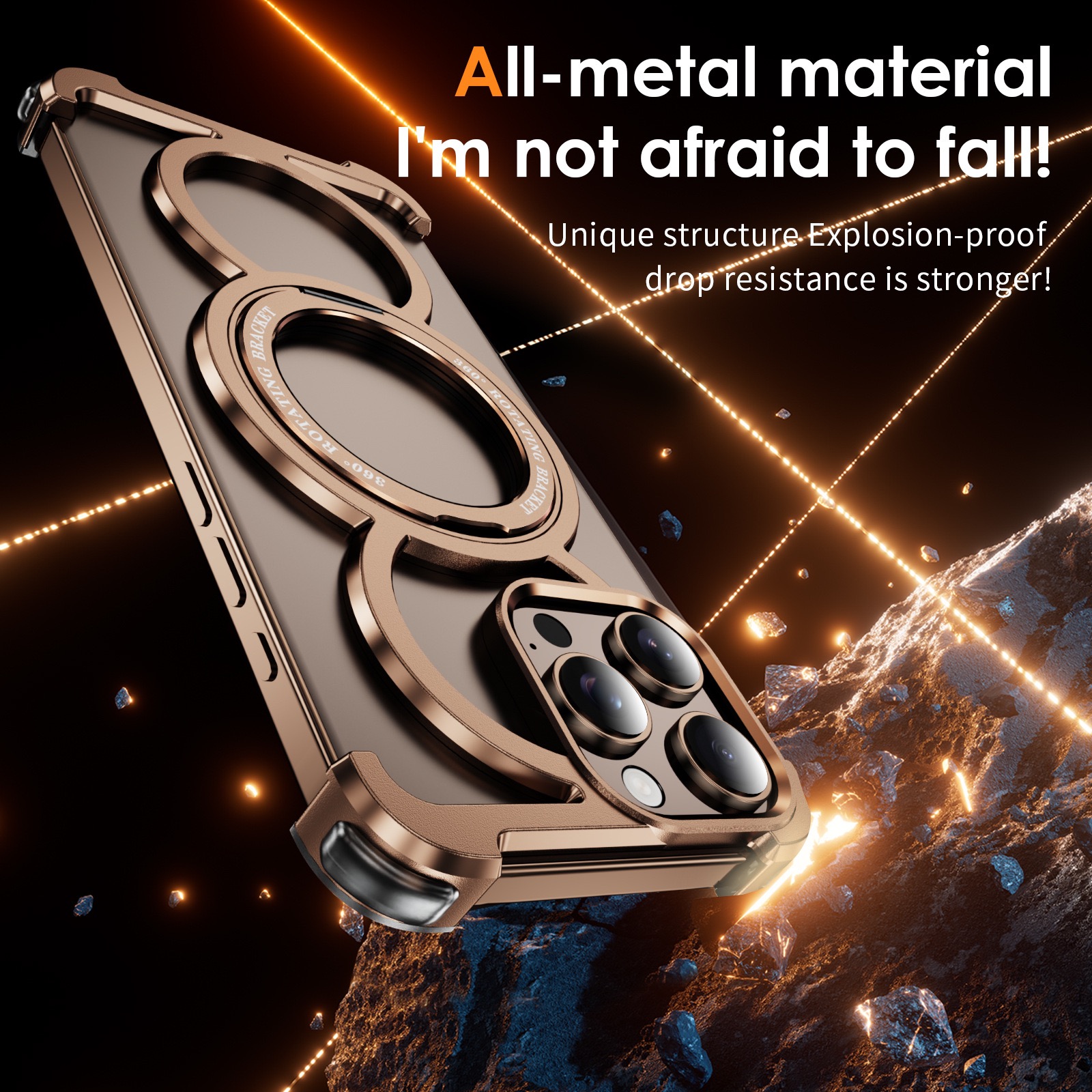 Audi Ring Metal Magnetic Rotating Bracket Phone Case