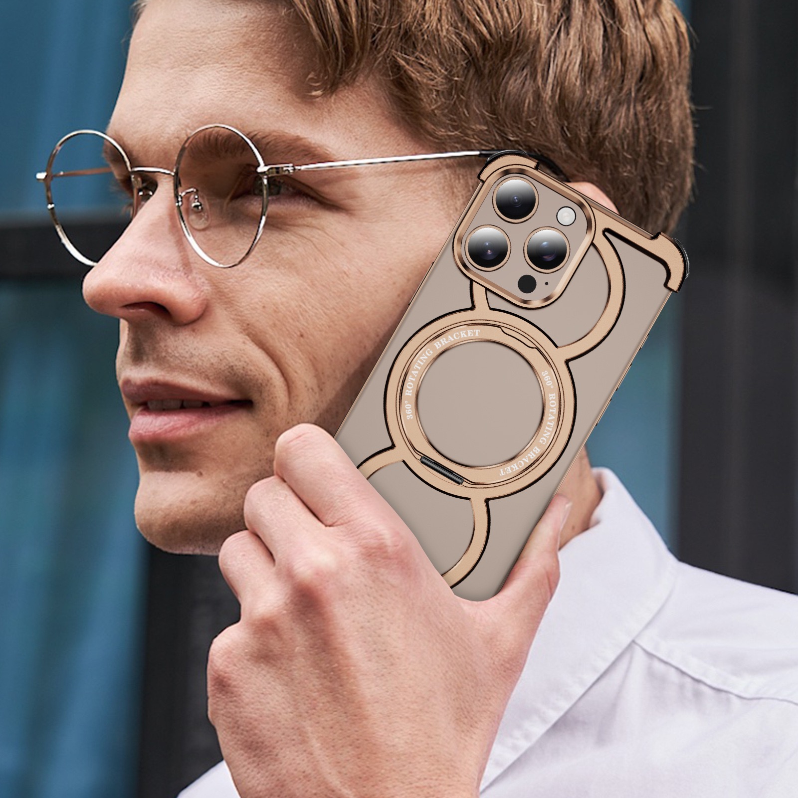 Audi Ring Metal Magnetic Rotating Bracket Phone Case