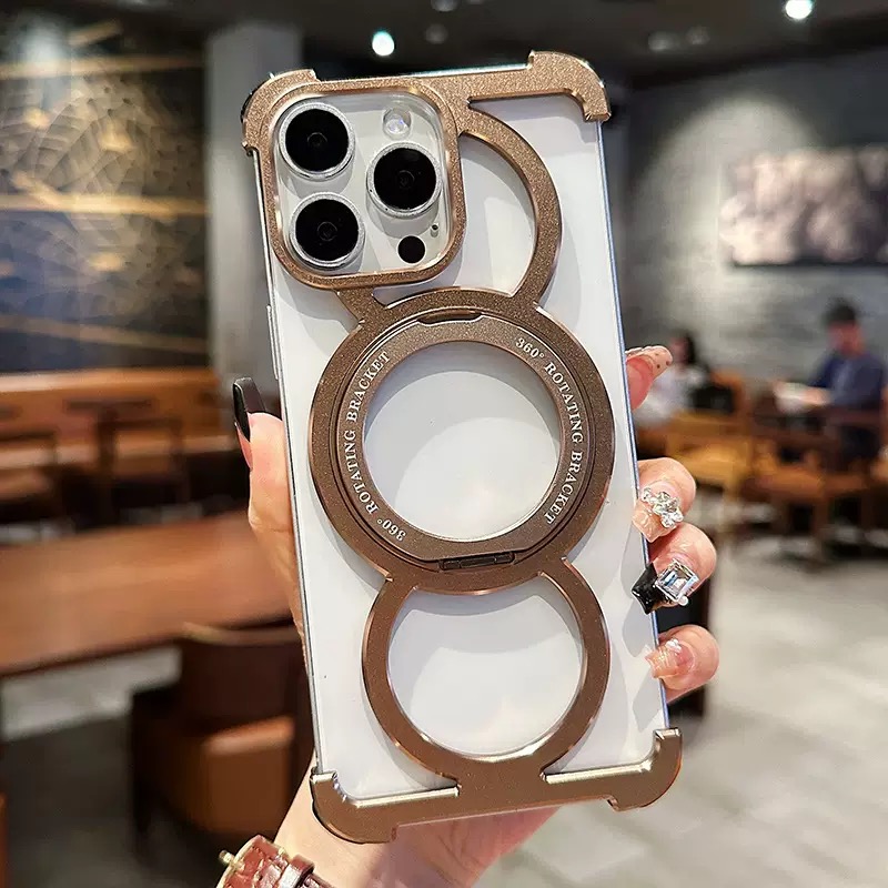 Audi Ring Metal Magnetic Rotating Bracket Phone Case