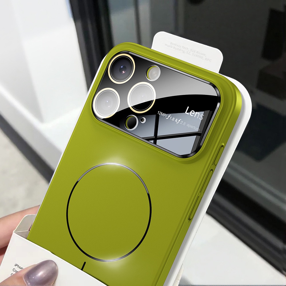 Large window lens protection high gloss magnetic phone case