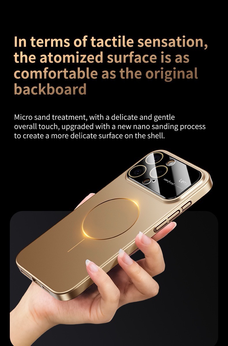 Large window lens protection high gloss magnetic phone case