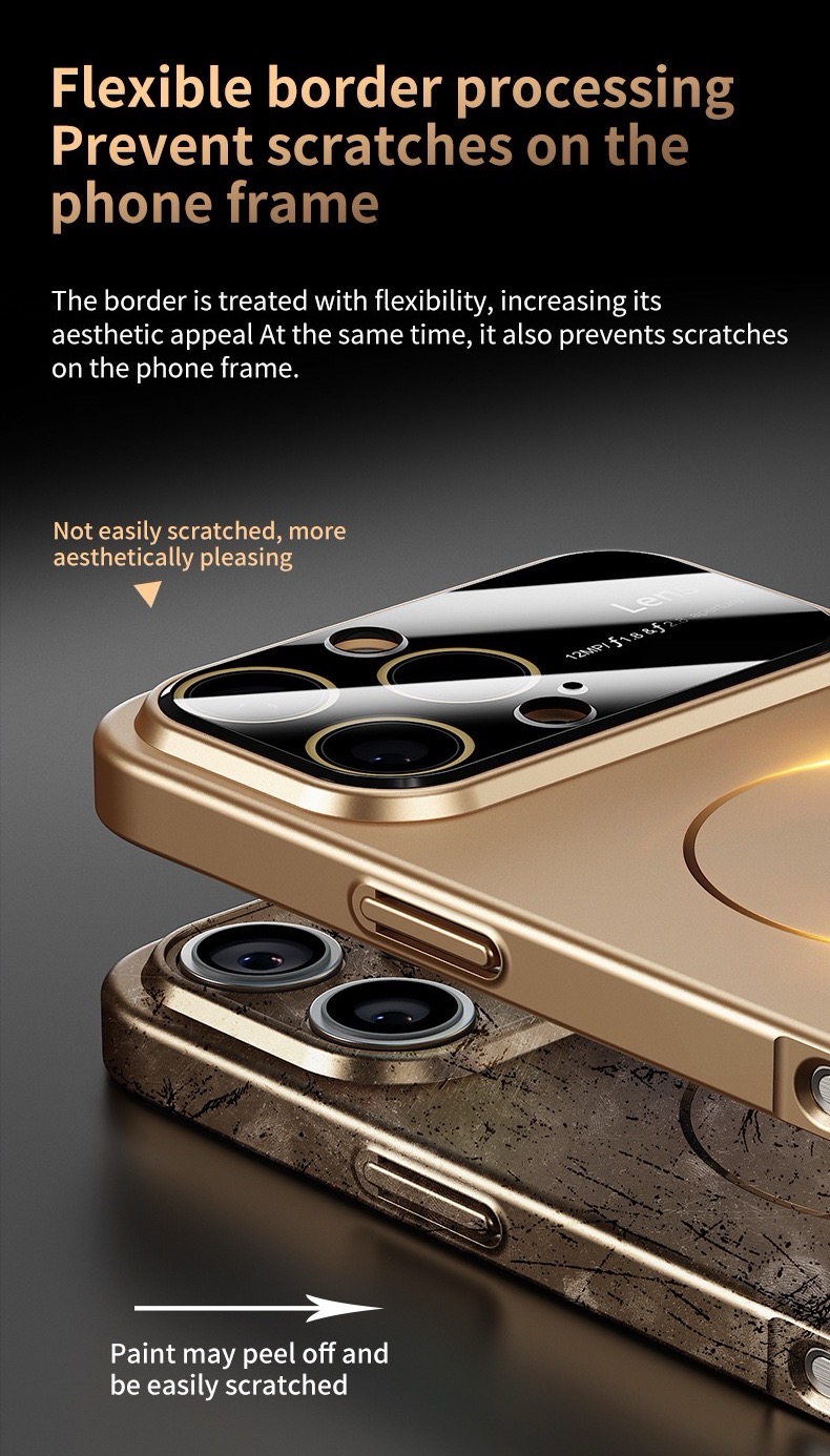 Large window lens protection high gloss magnetic phone case