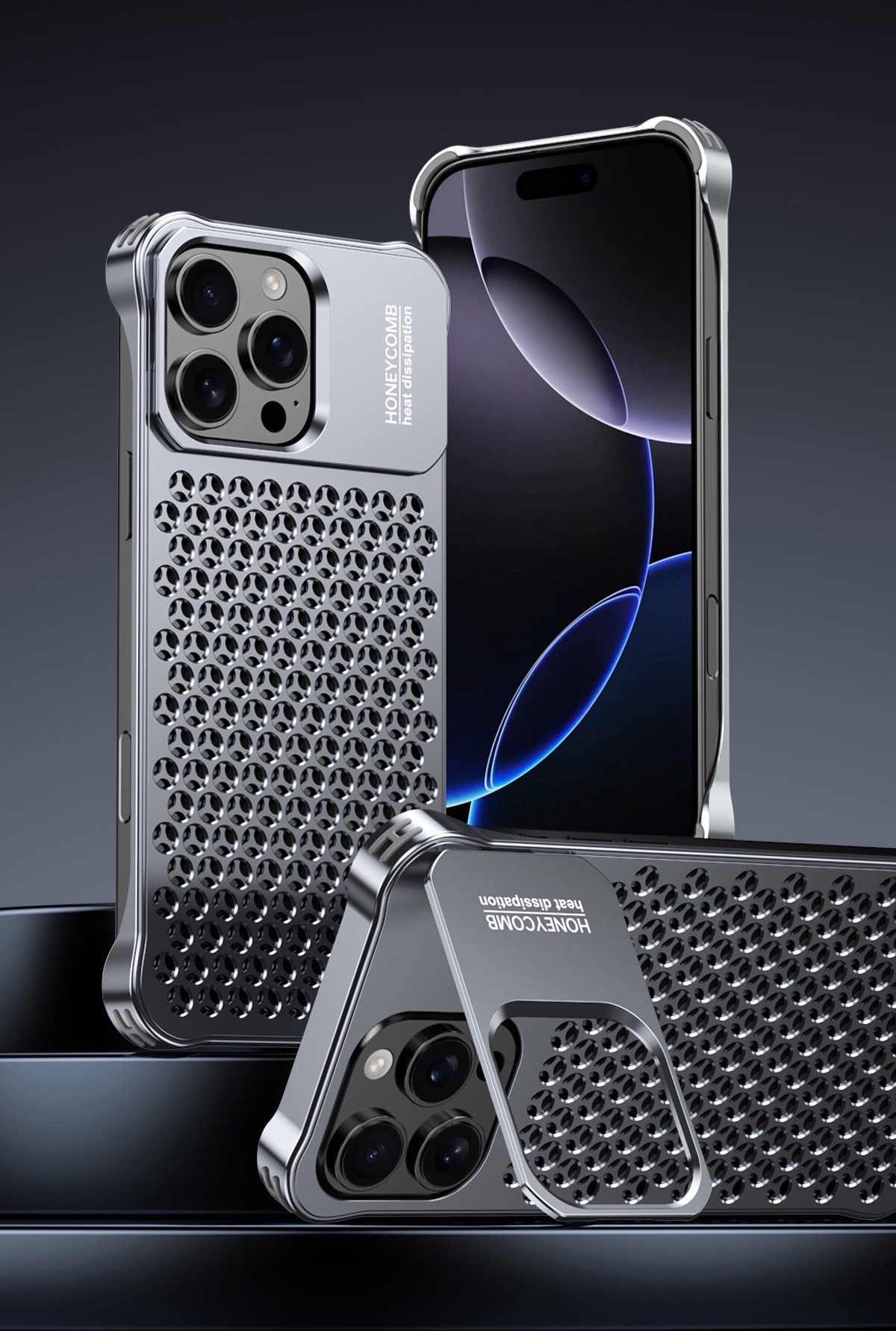 New Metal Hollow Heat Dissipation Bracket Phone Case
