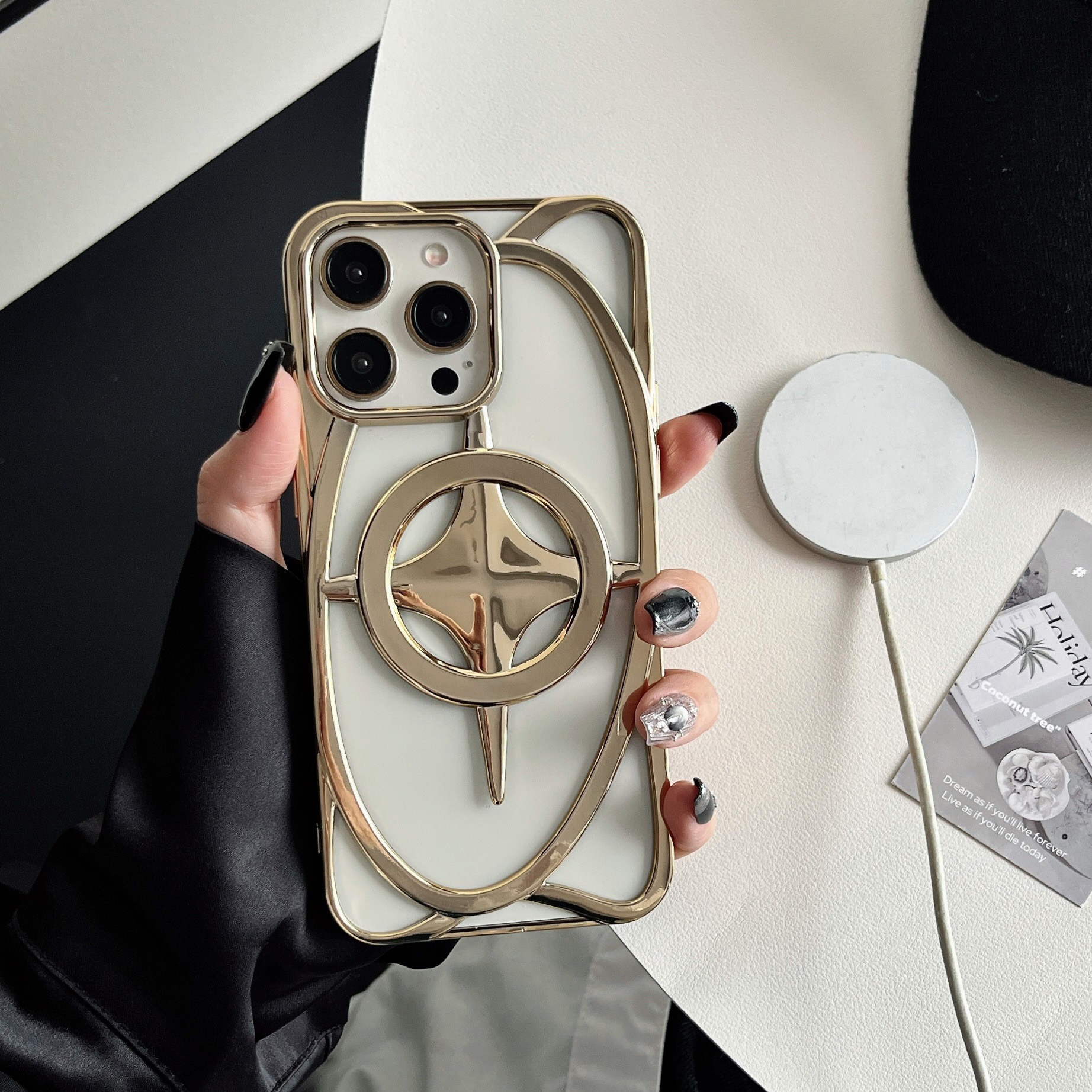 New Starry Galaxy Shaped Hollow Magnetic Phone Case