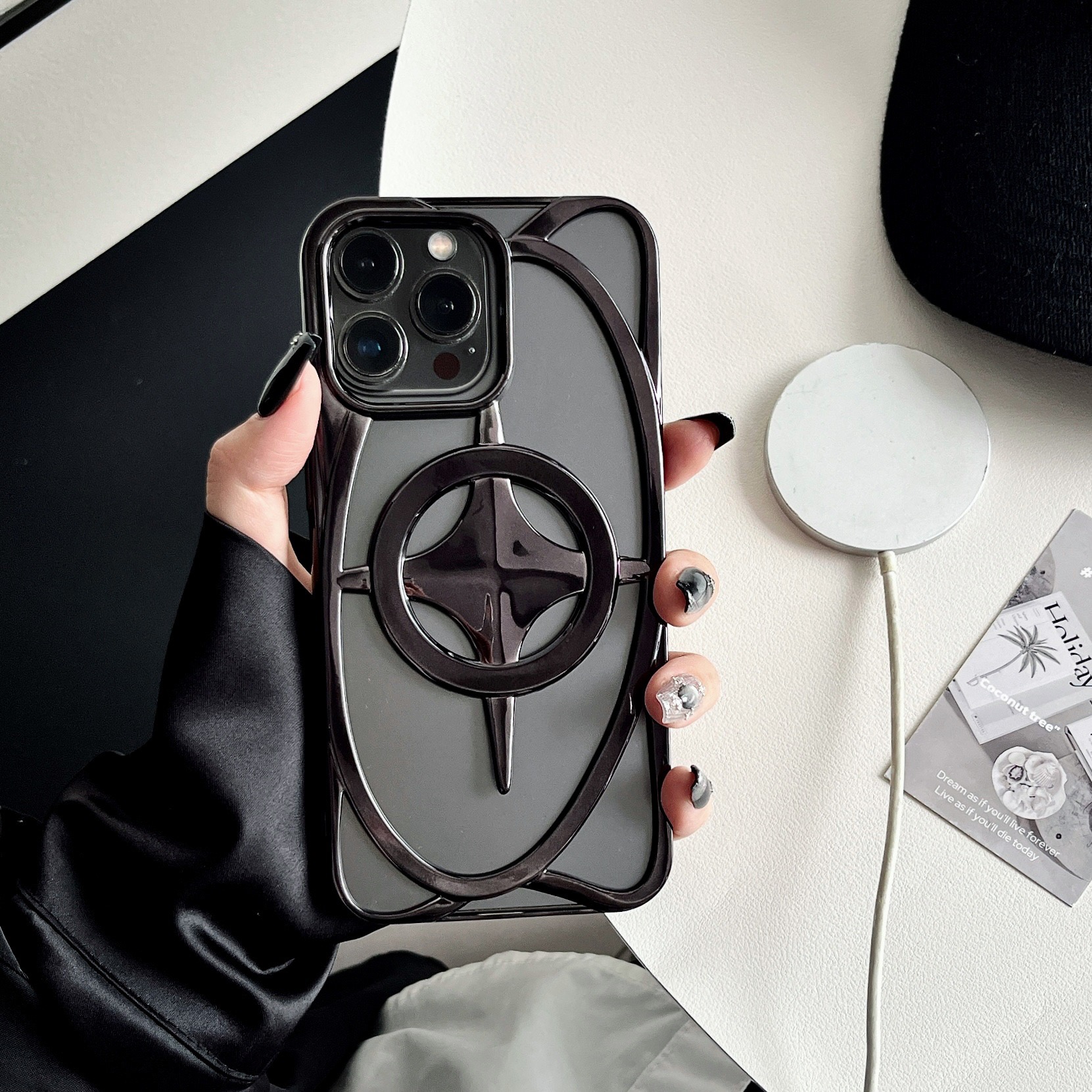 New Starry Galaxy Shaped Hollow Magnetic Phone Case