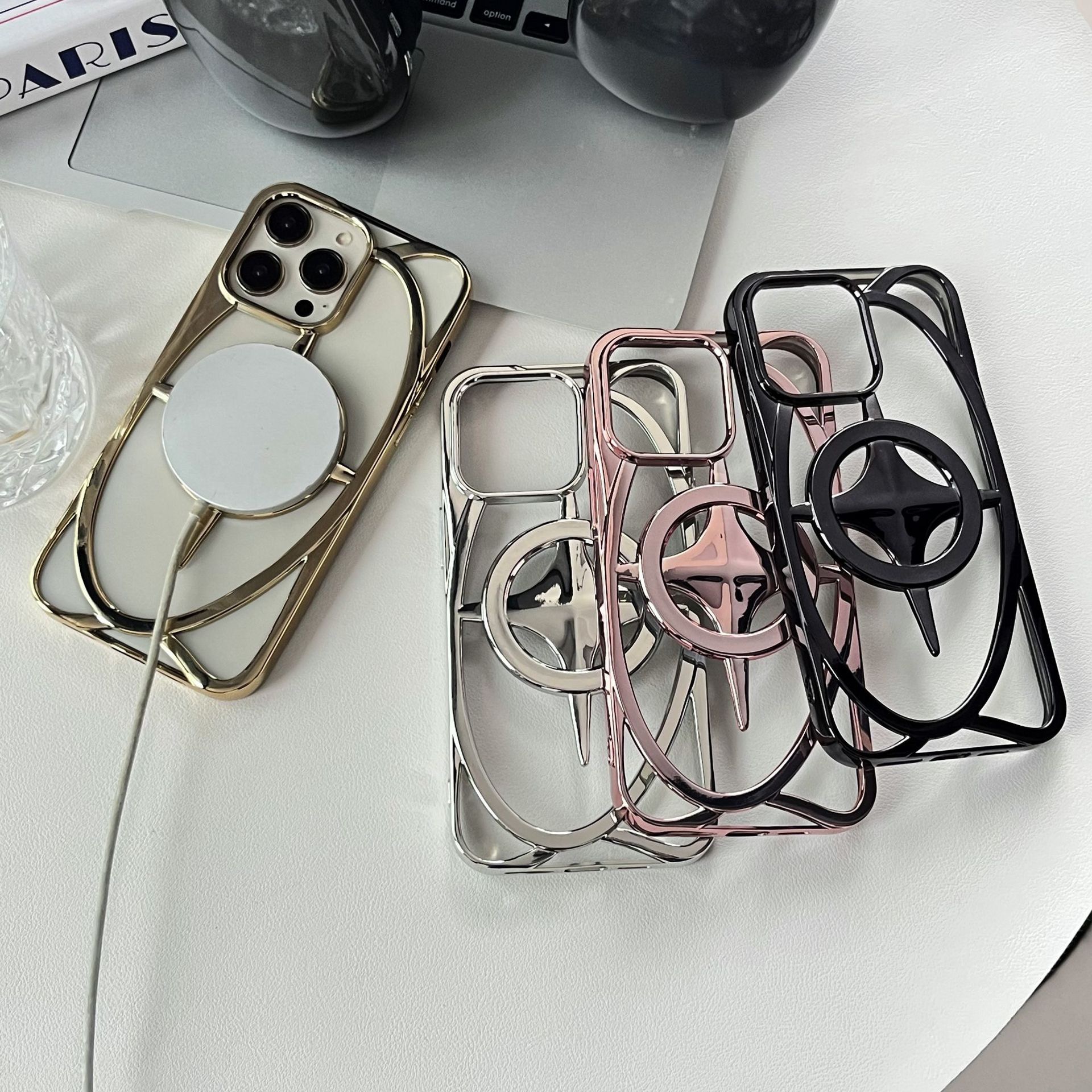 New Starry Galaxy Shaped Hollow Magnetic Phone Case