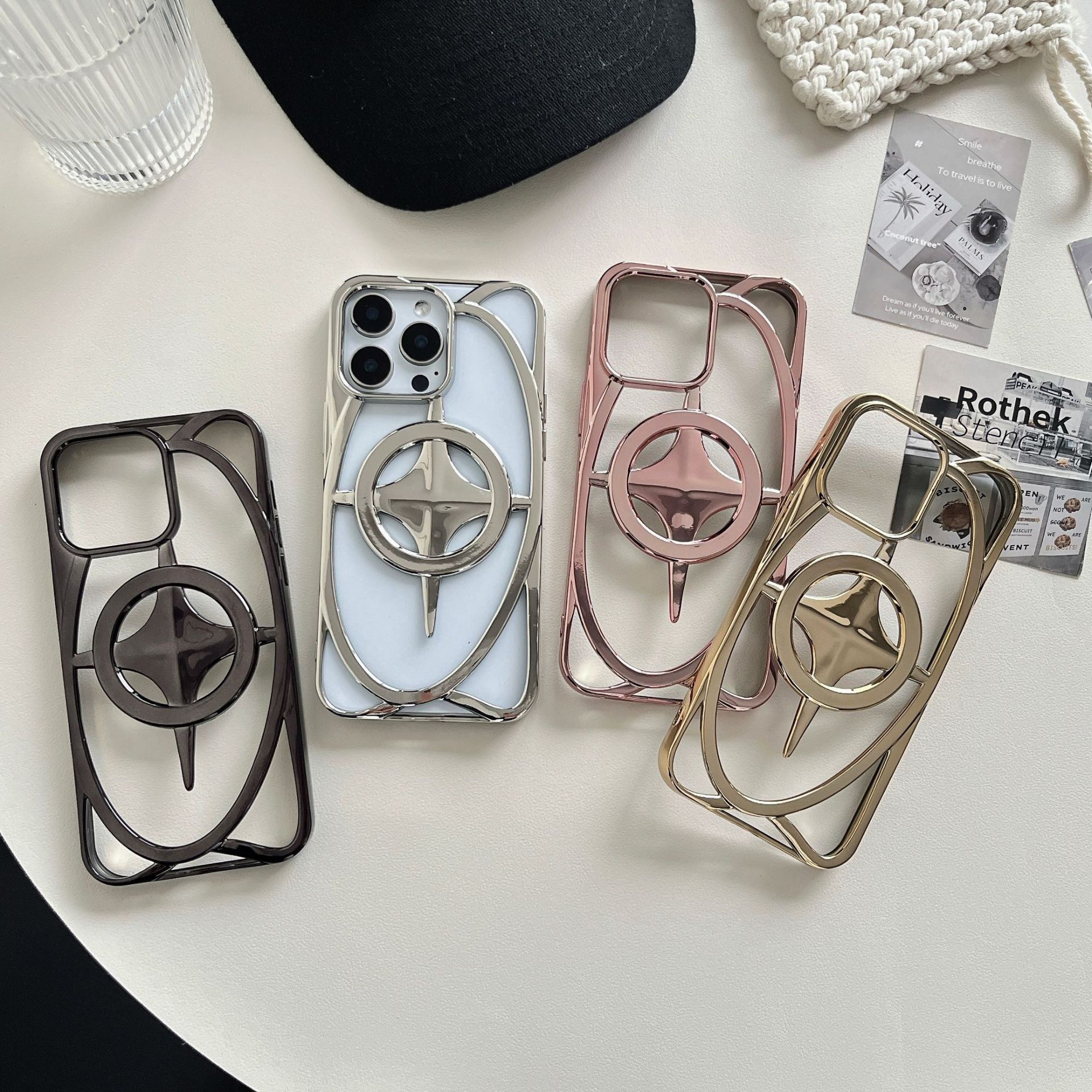 New Starry Galaxy Shaped Hollow Magnetic Phone Case