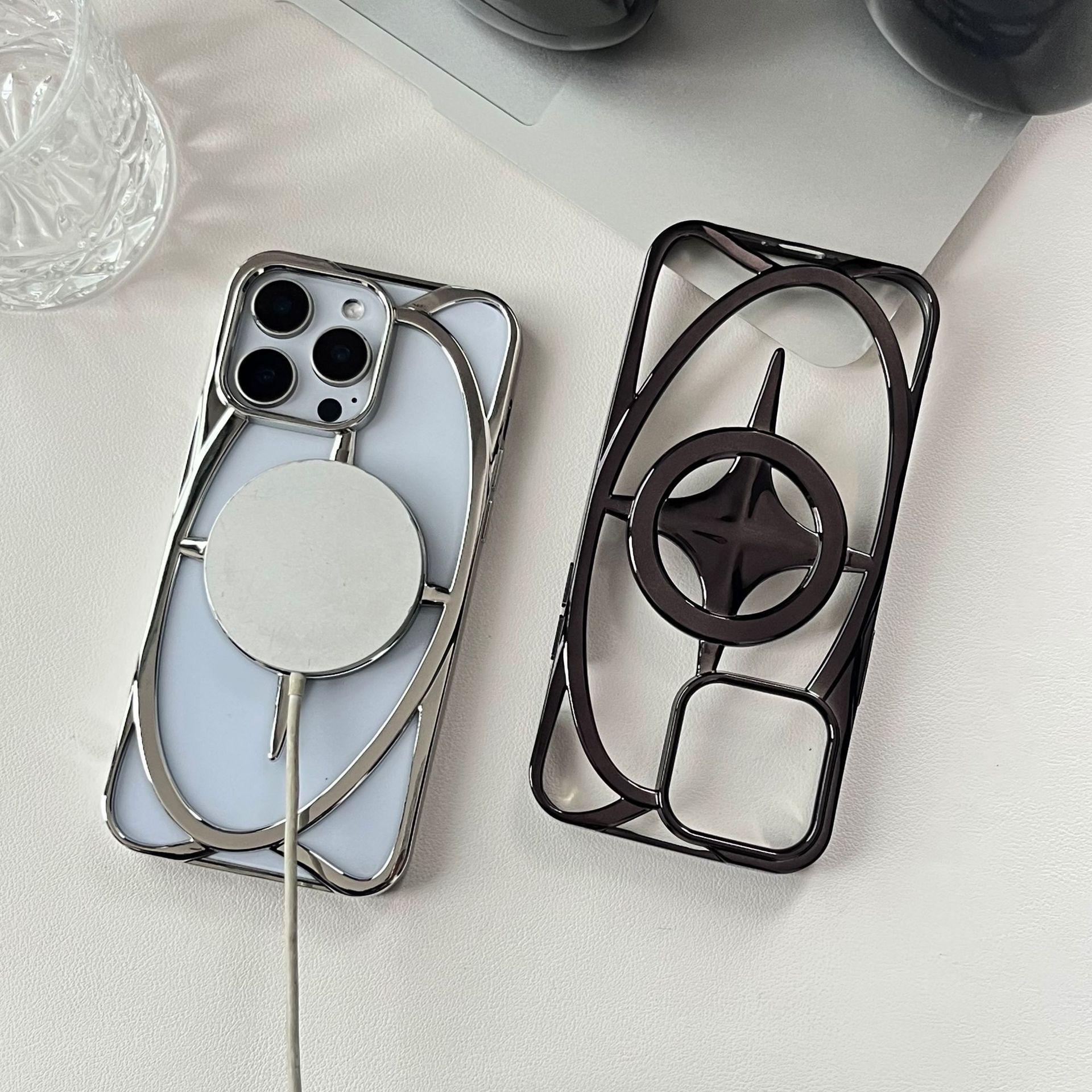 New Starry Galaxy Shaped Hollow Magnetic Phone Case