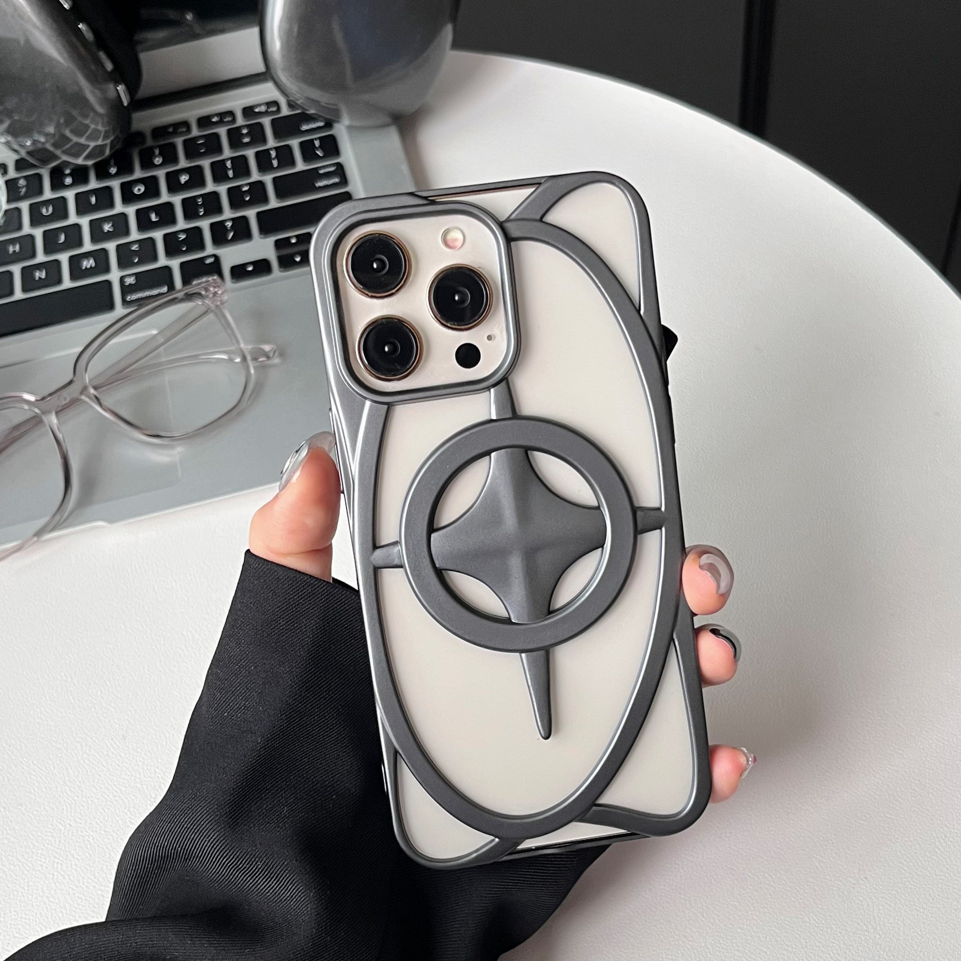 New Starry Galaxy Shaped Hollow Magnetic Phone Case