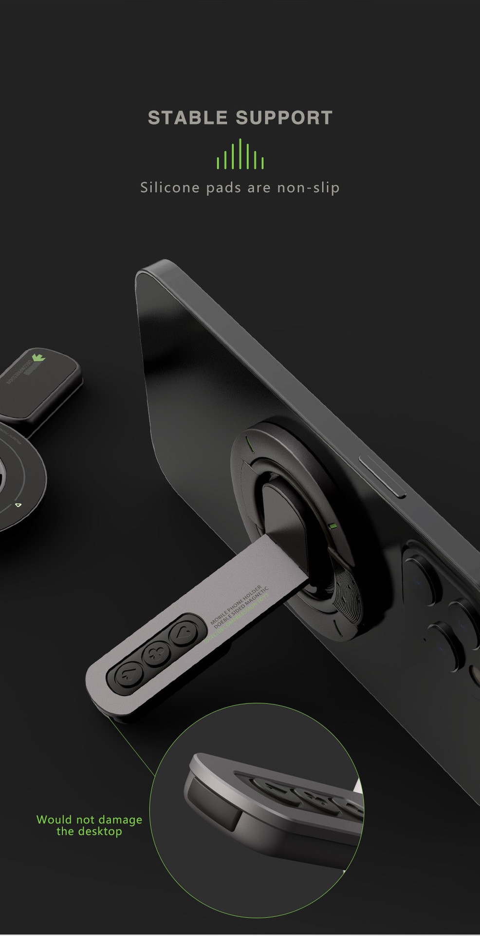 Double-sided Magnetic Ring Decompression Mobile Phone Holder