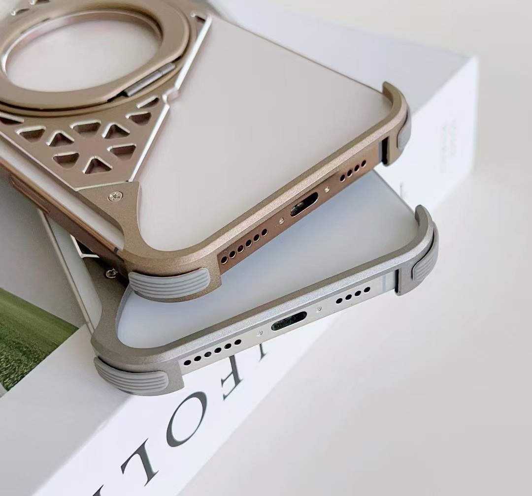 Innovative metal heat dissipation frameless rotating magnetic bracket mobile phone case