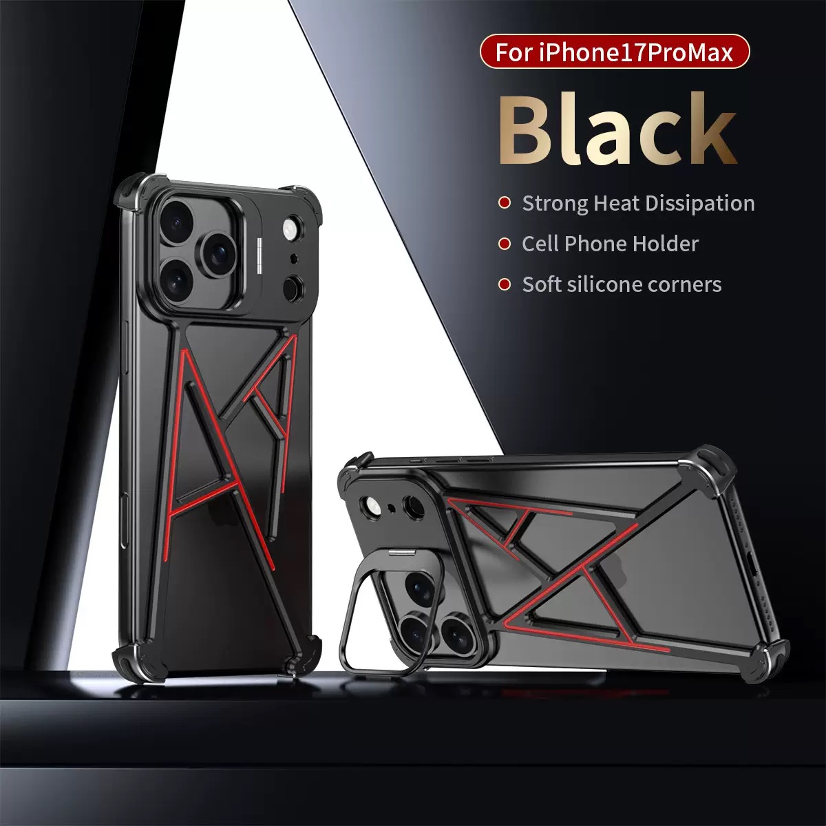 Innovative A-shaped Metal Lens Holder Phone Case