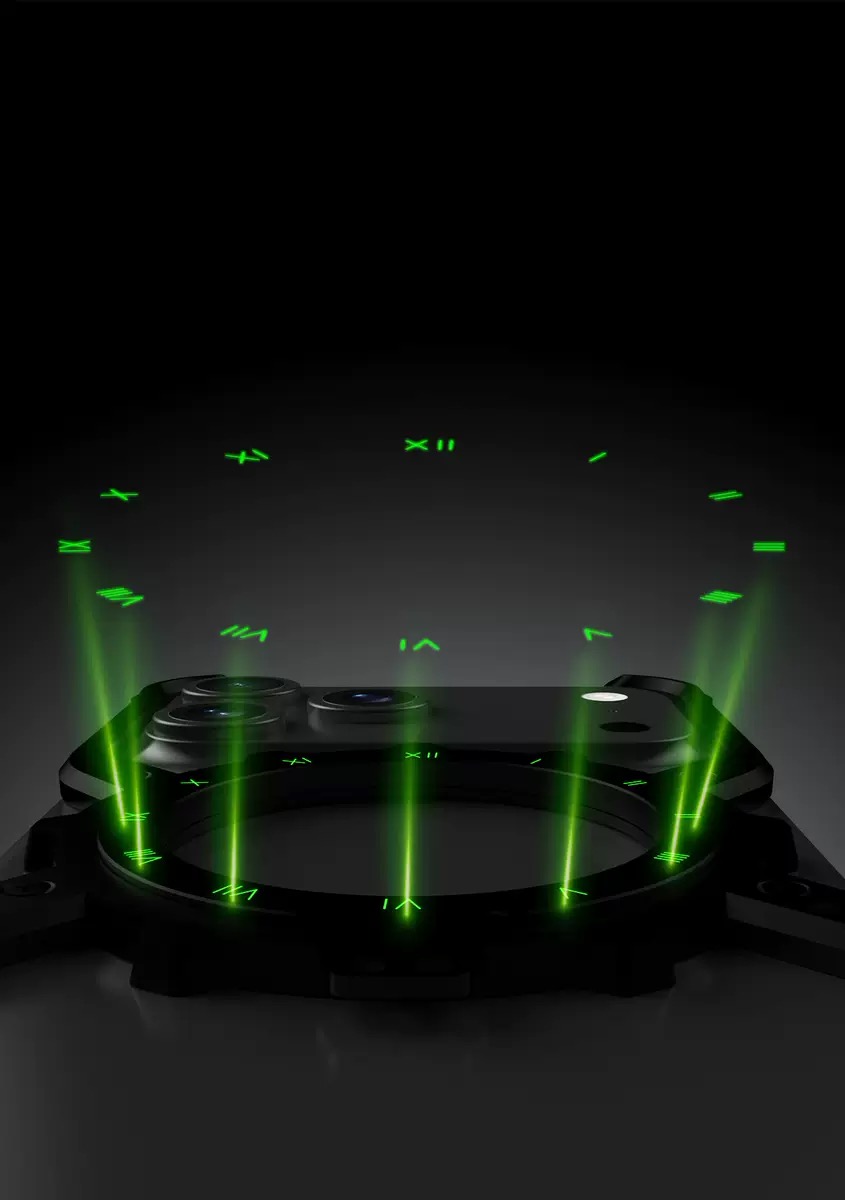 Mechanical Gear Luminous Rotating Bracket Magnetic Phone Case