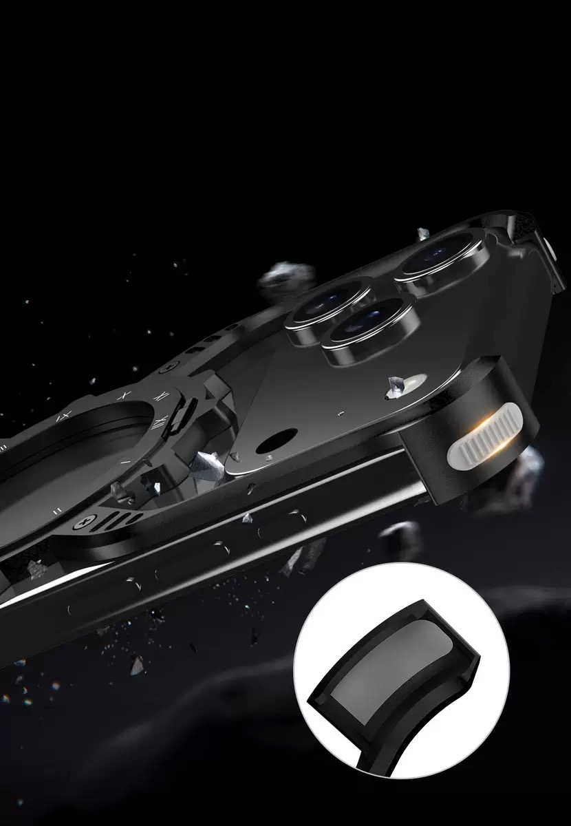 Mechanical Gear Luminous Rotating Bracket Magnetic Phone Case