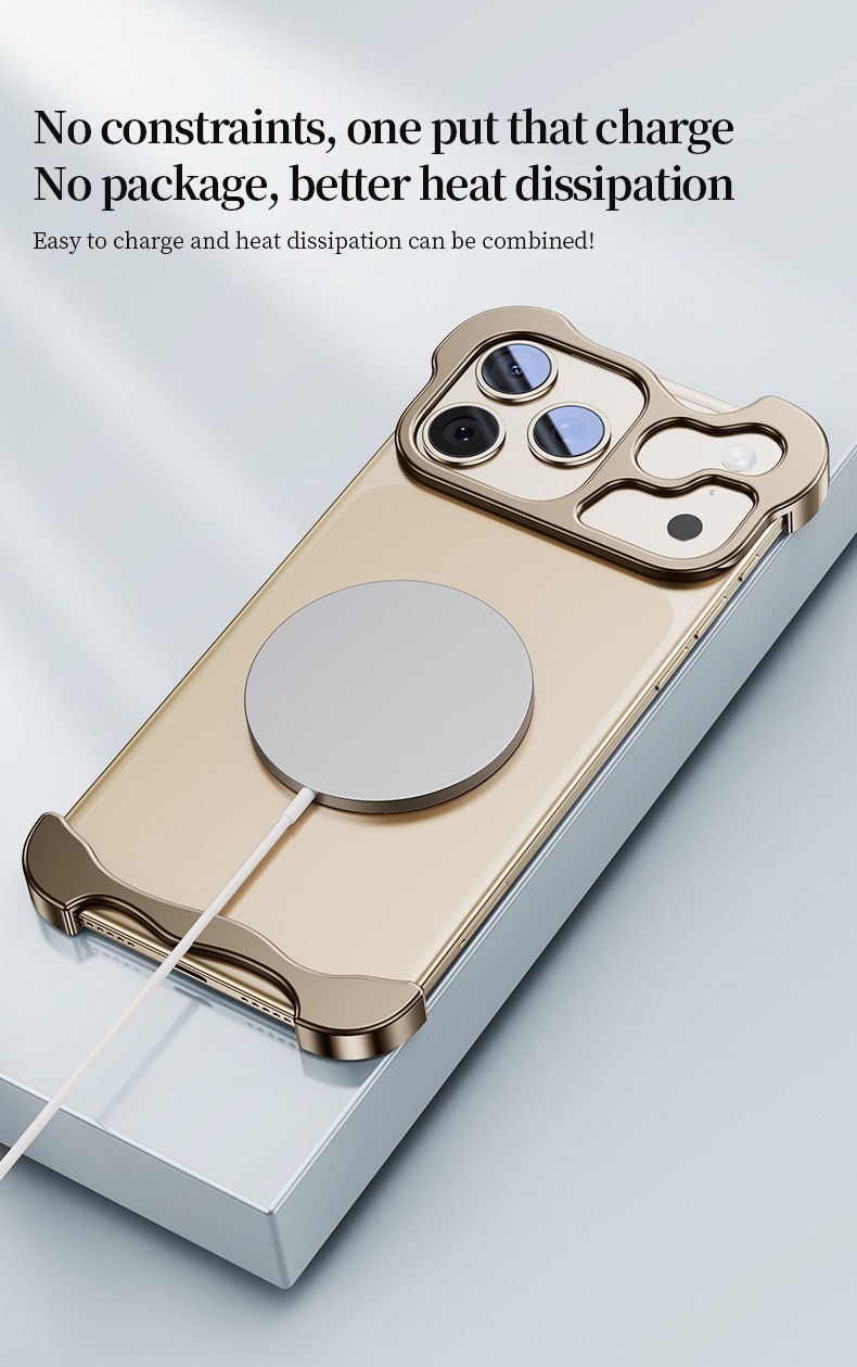 Special-shaped Frameless Metal Anti-fall Mobile Phone Case