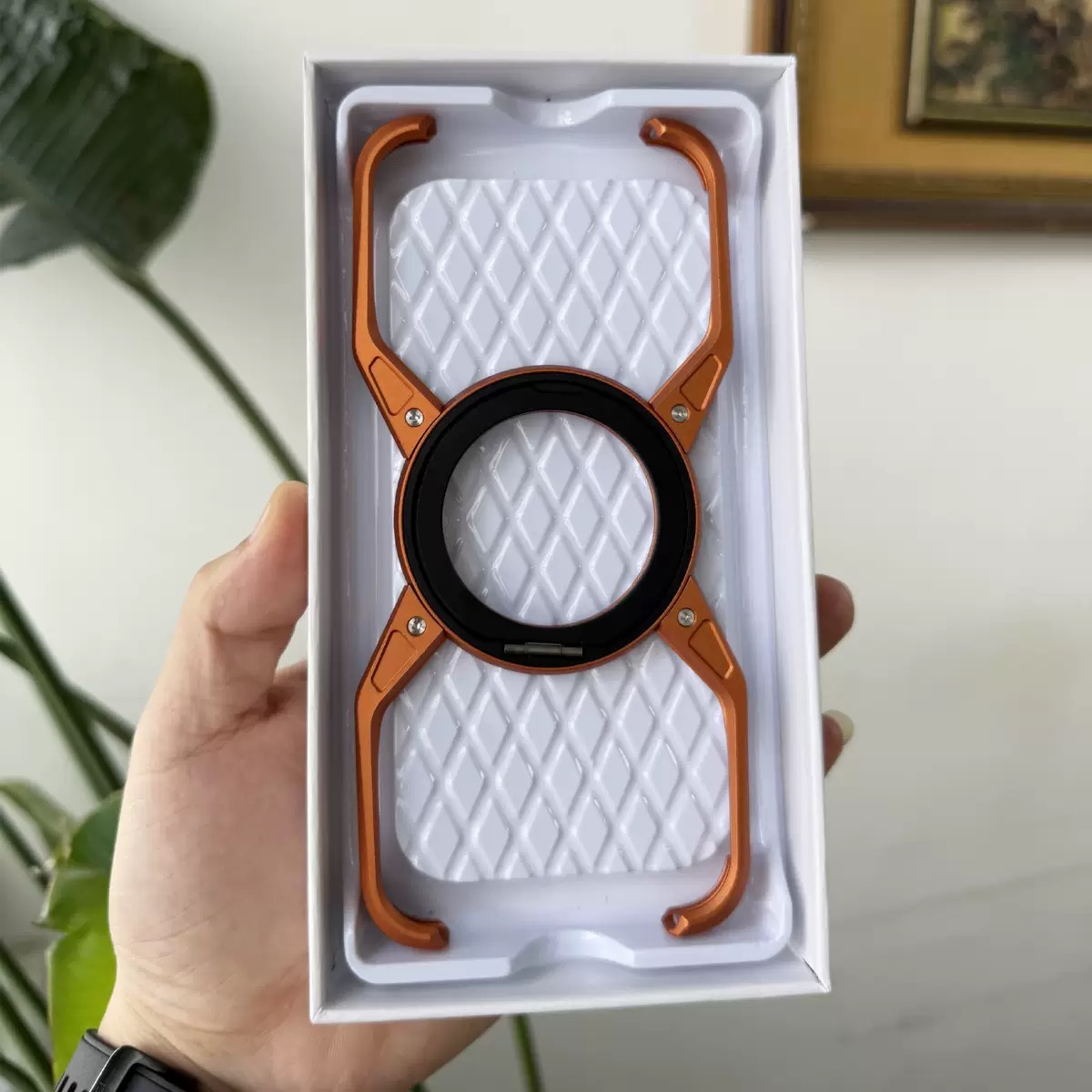 Unique X Metal Rotating Magnetic Phone Case