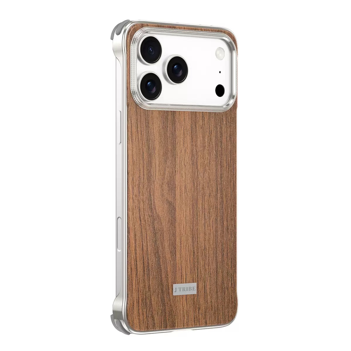 Metal Frameless Wood Grain Magnetic Phone Case