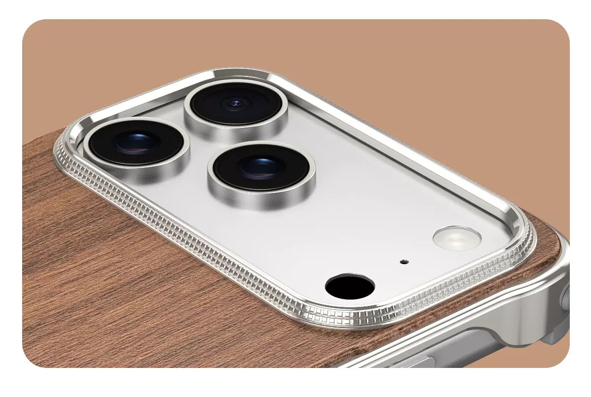 Metal Frameless Wood Grain Magnetic Phone Case