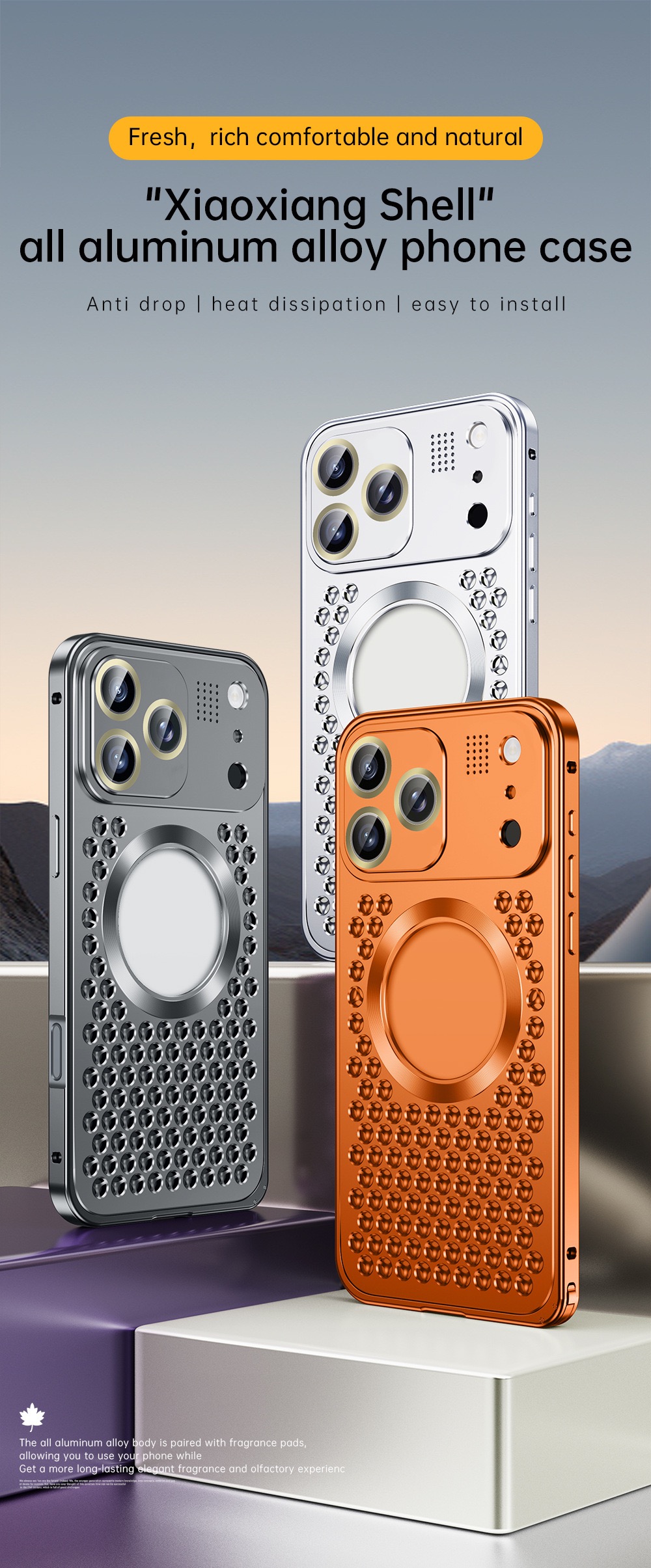 Super Cool Heat Dissipation Anti-fall Metal Magnetic Phone Case