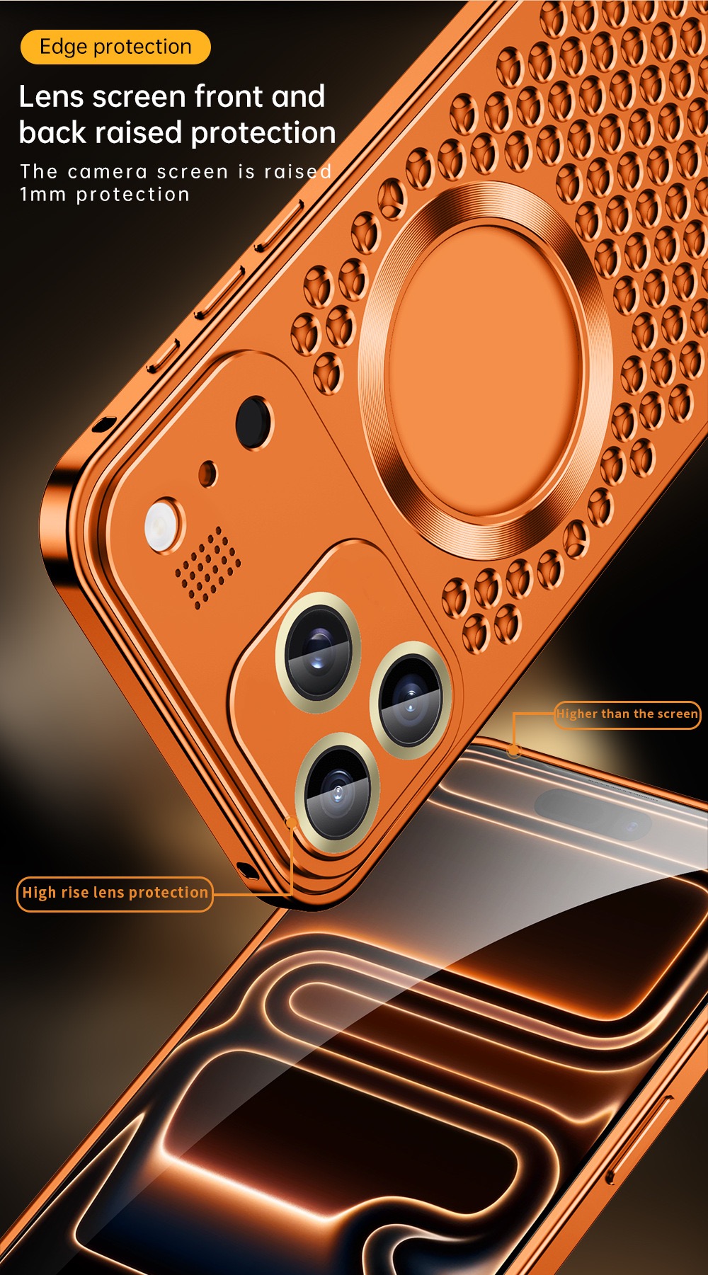 Super Cool Heat Dissipation Anti-fall Metal Magnetic Phone Case