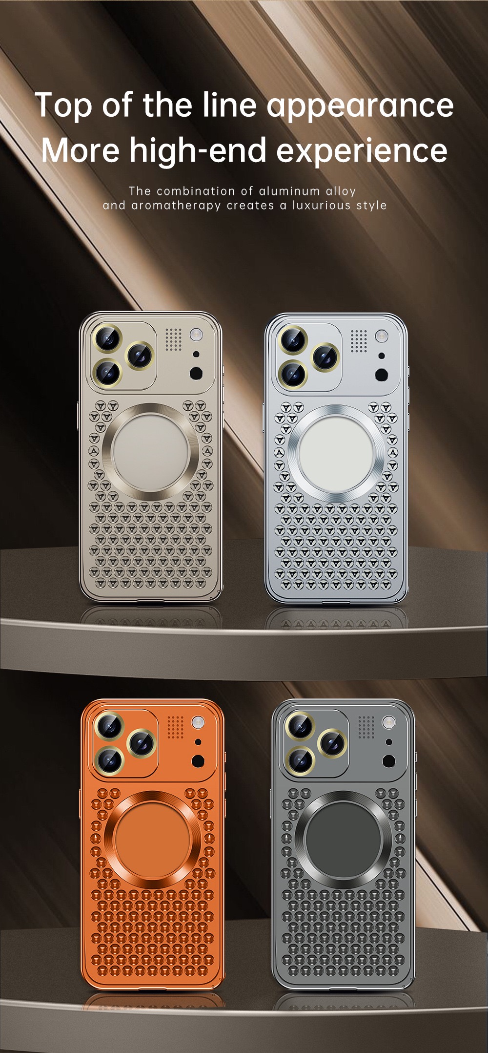 Super Cool Heat Dissipation Anti-fall Metal Magnetic Phone Case