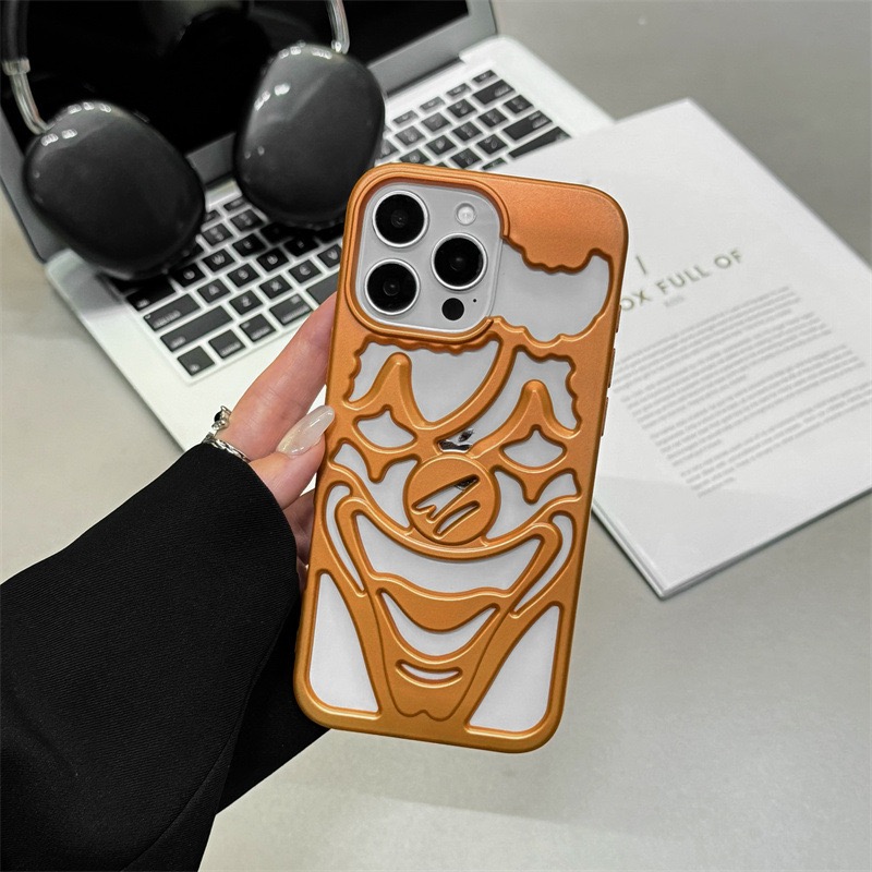 Electroplating frosted hollow clown phone case