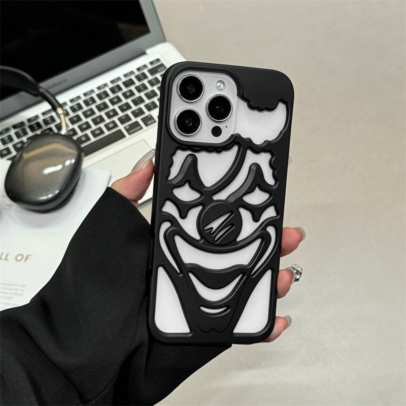 Electroplating frosted hollow clown phone case
