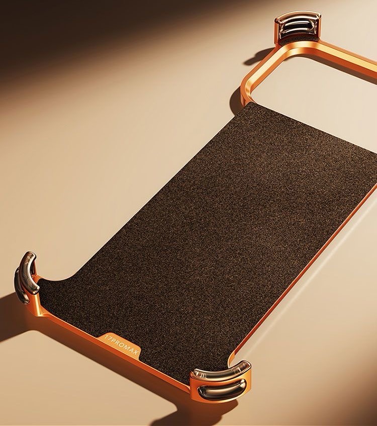 Metal Leather Hidden Bracket Magnetic Mobile Phone Case