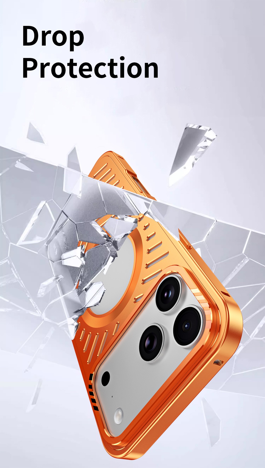  Ice-dazzling Magnetic Metal Buckle Heat Dissipation Phone Case