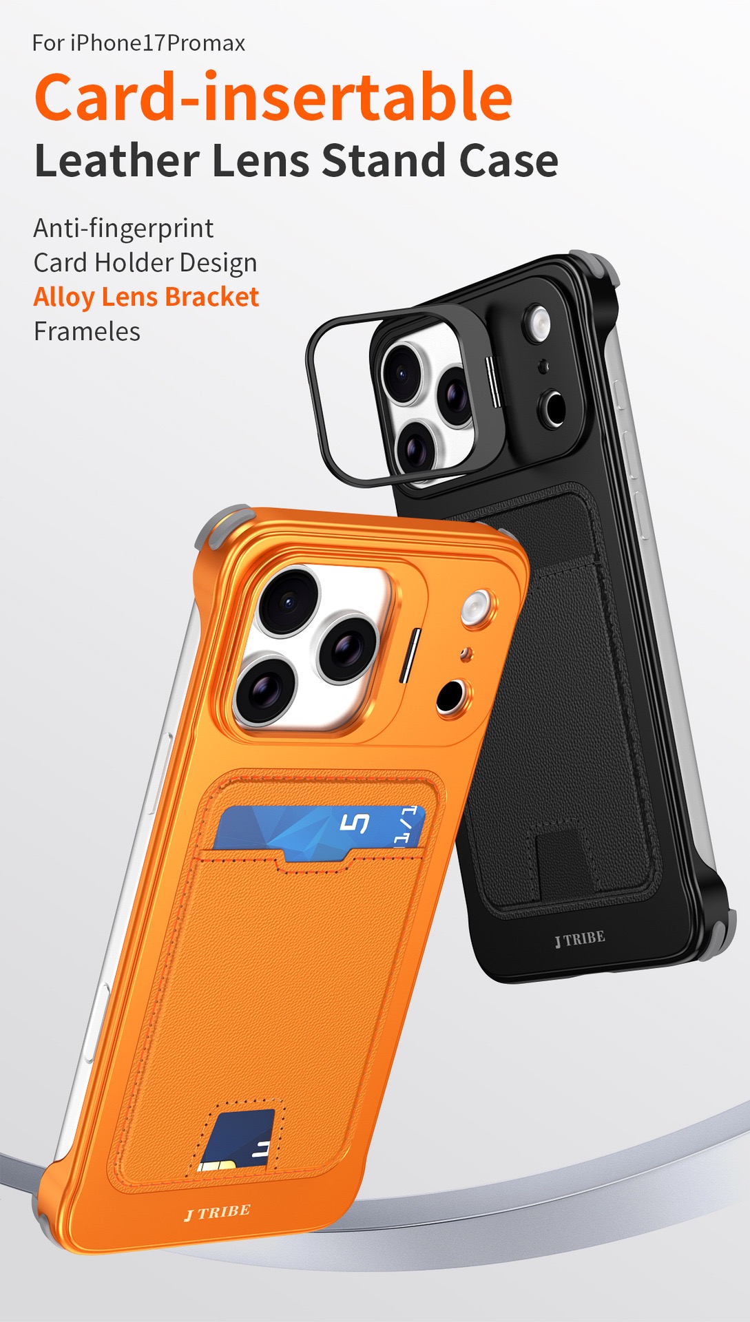 Card Holder Metal Frameless Lens Holder Phone Case