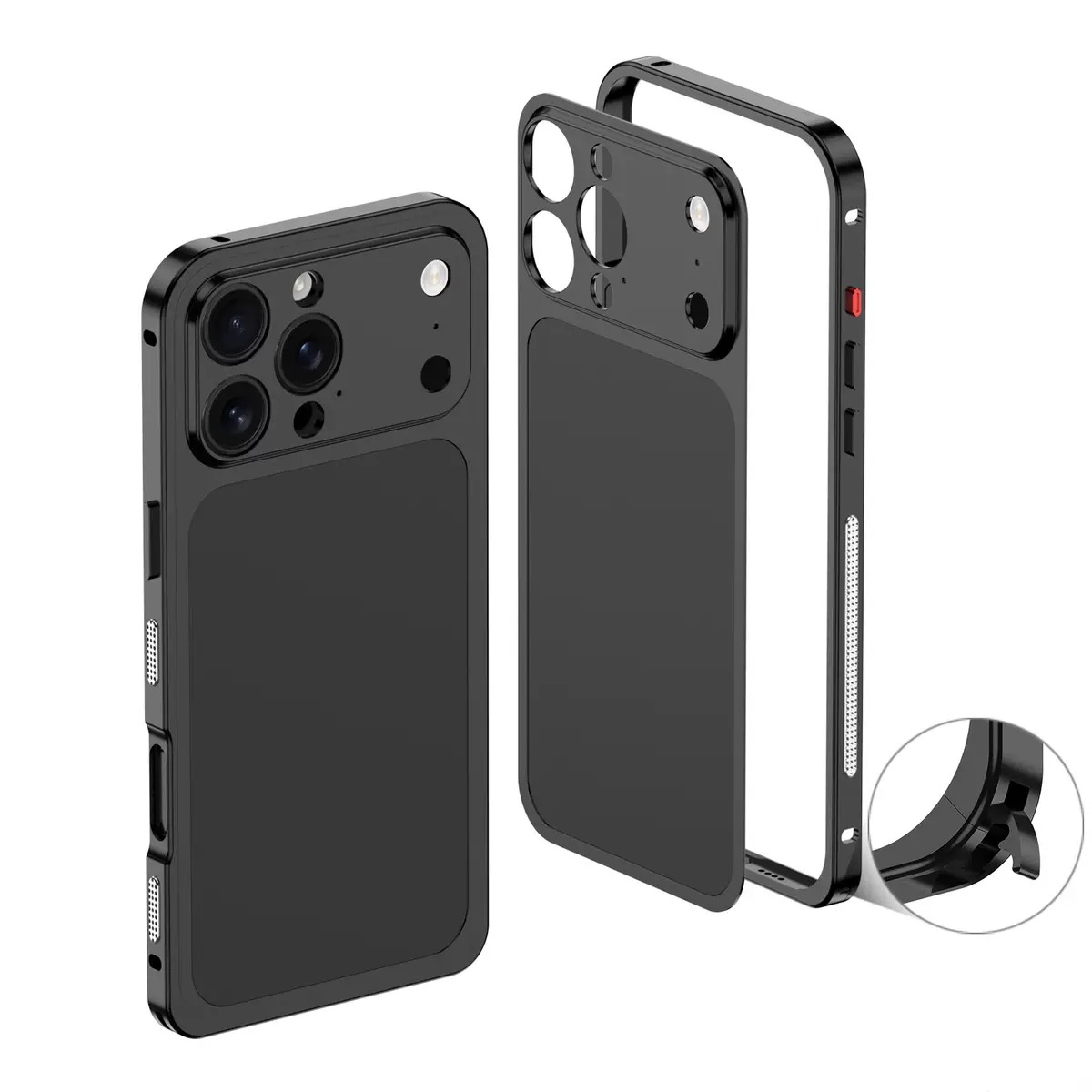 Metal frosted back panel heat dissipation frame magnetic phone case