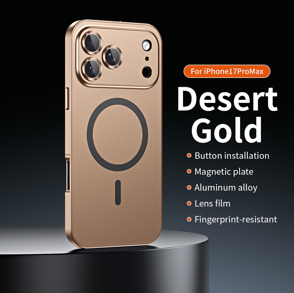 Eco-friendly alloy snap-on magnetic phone case