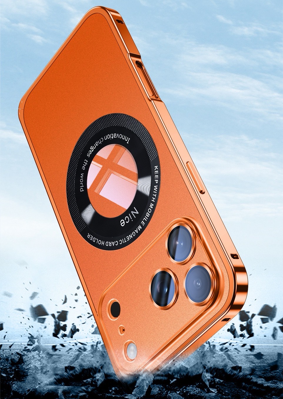 Metal Frame Hollow Magnetic Mobile Phone Case