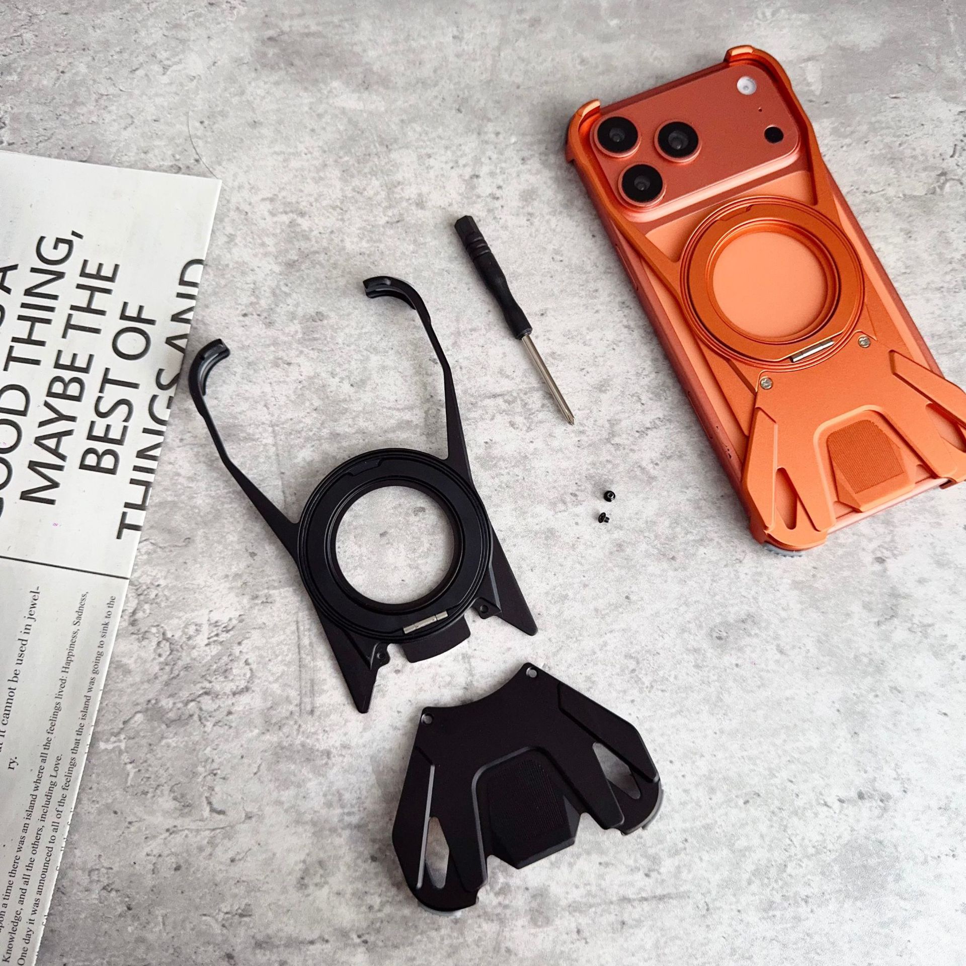 Metal Armor Sports Car Magnetic Rotating Phone Case