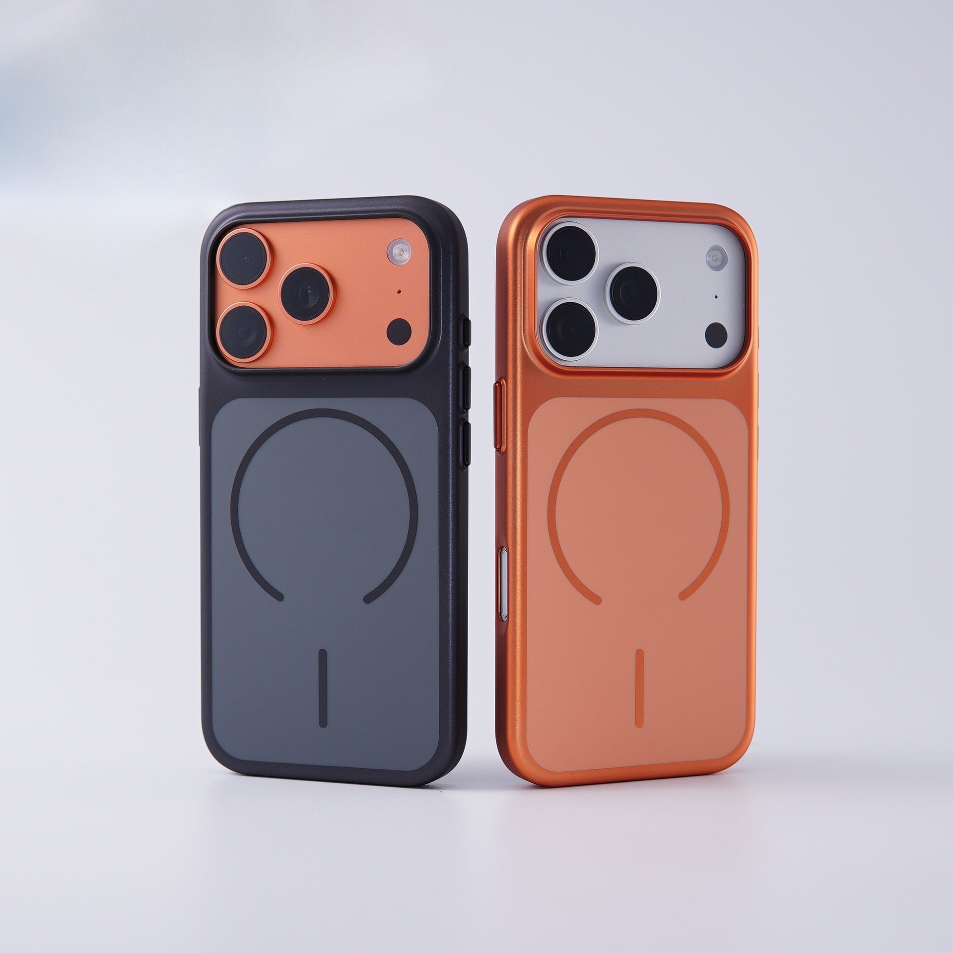 New Year Simple Solid Color Electroplated Magnetic Phone Case