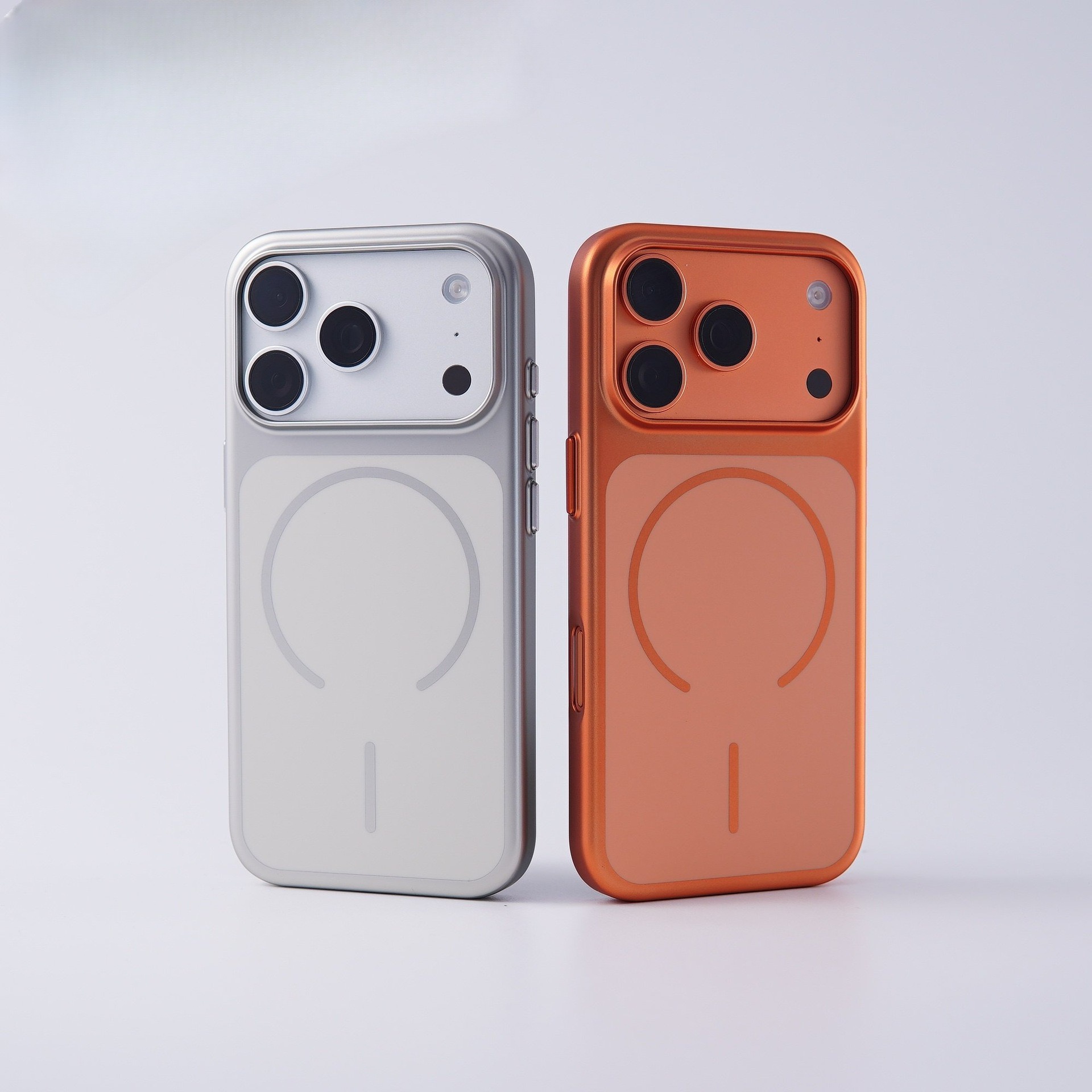 New Year Simple Solid Color Electroplated Magnetic Phone Case