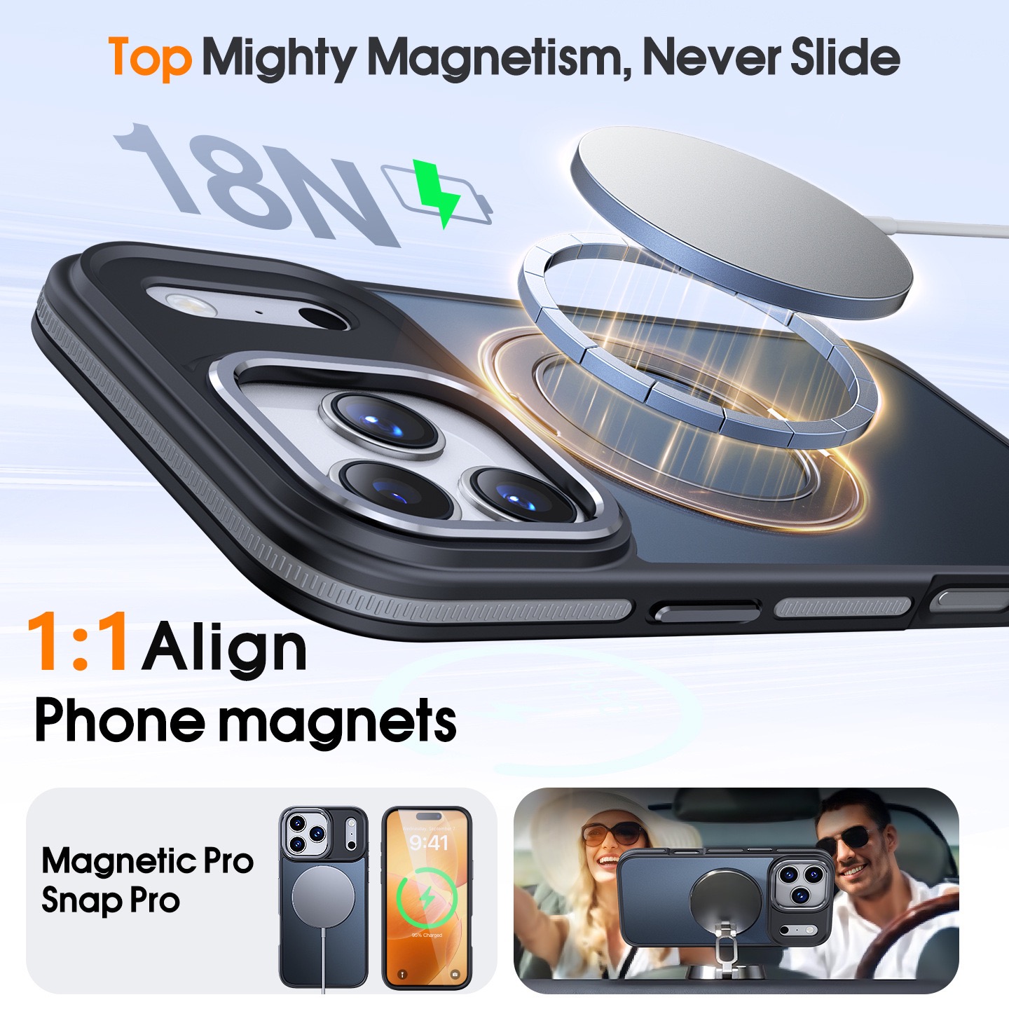Anti-drop airbag frosted skin-feel magnetic rotating stand phone case