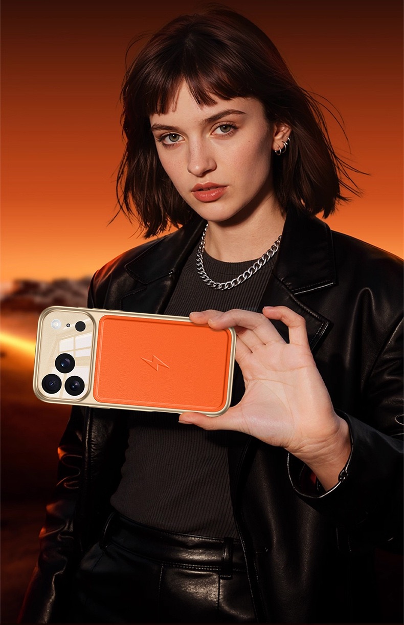 Luxury Gold-Plated Top-Grain Leather Magnetic Phone Case