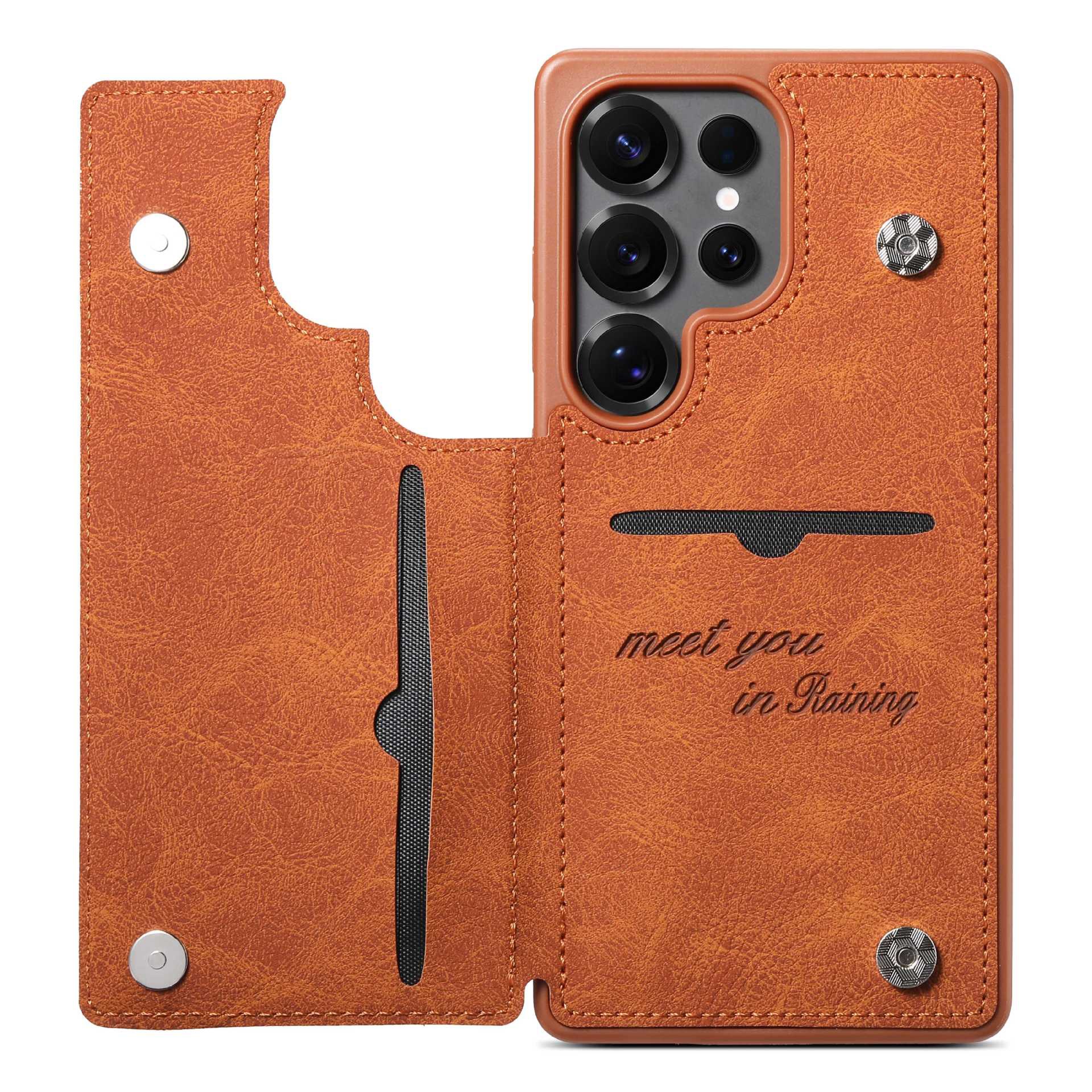 Leather back cover SIM card slot phone case