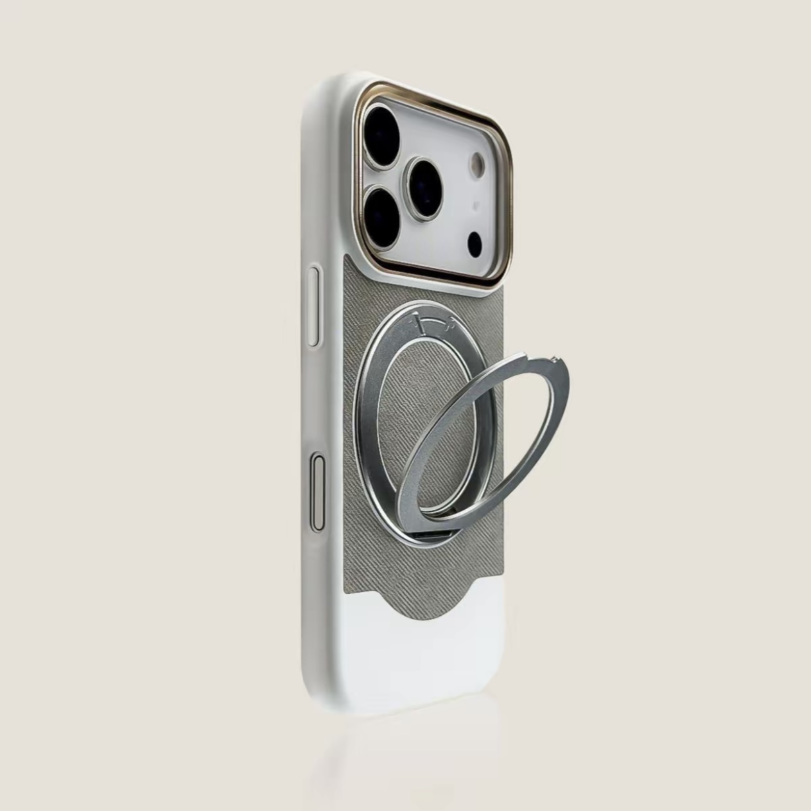 Velvet and Leather Rotating Magnetic Stand Phone Case