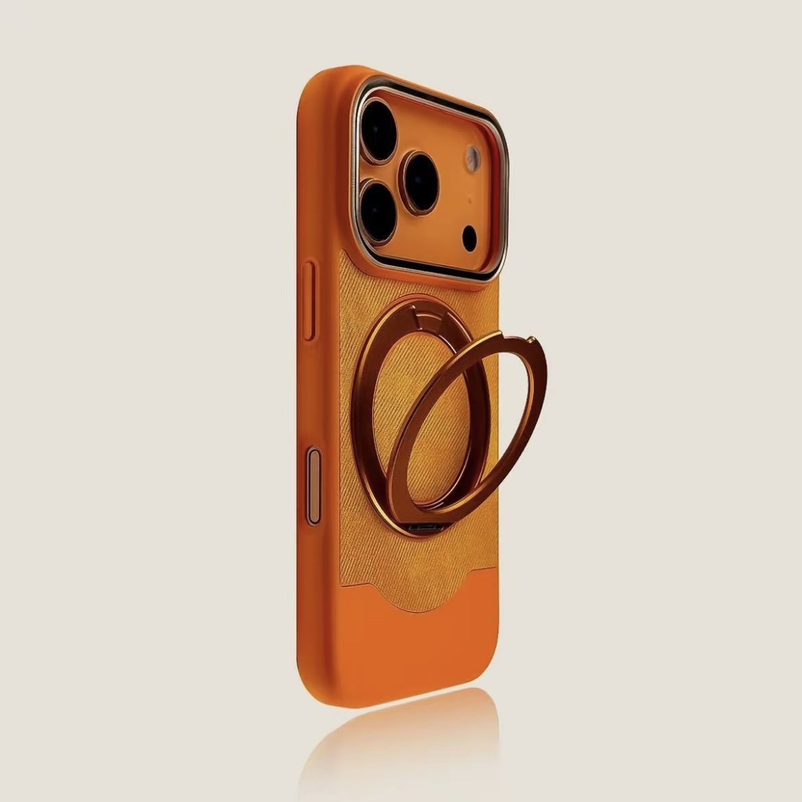 Velvet and Leather Rotating Magnetic Stand Phone Case
