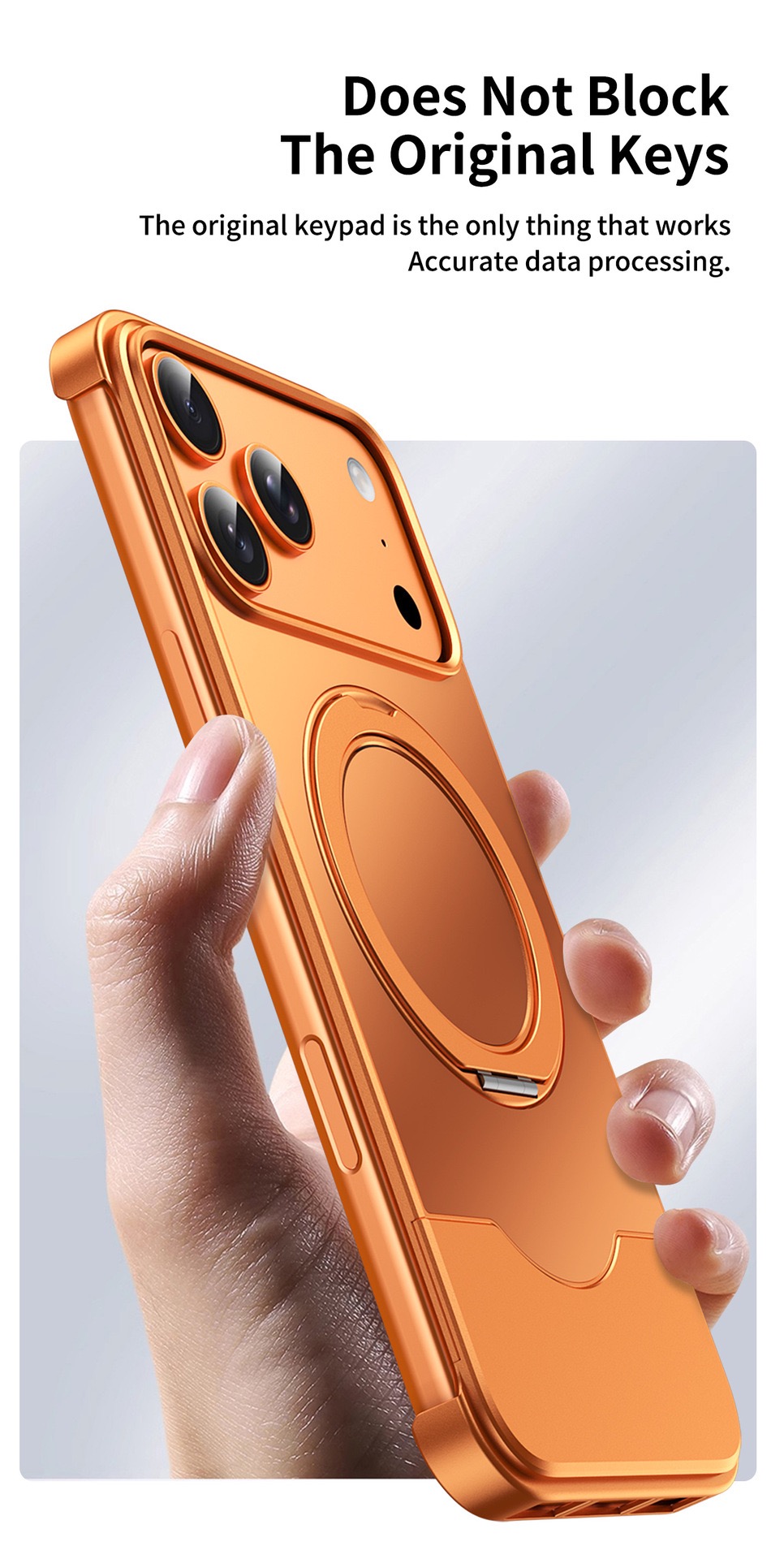 Telescopic shockproof metal original color rotating phone case