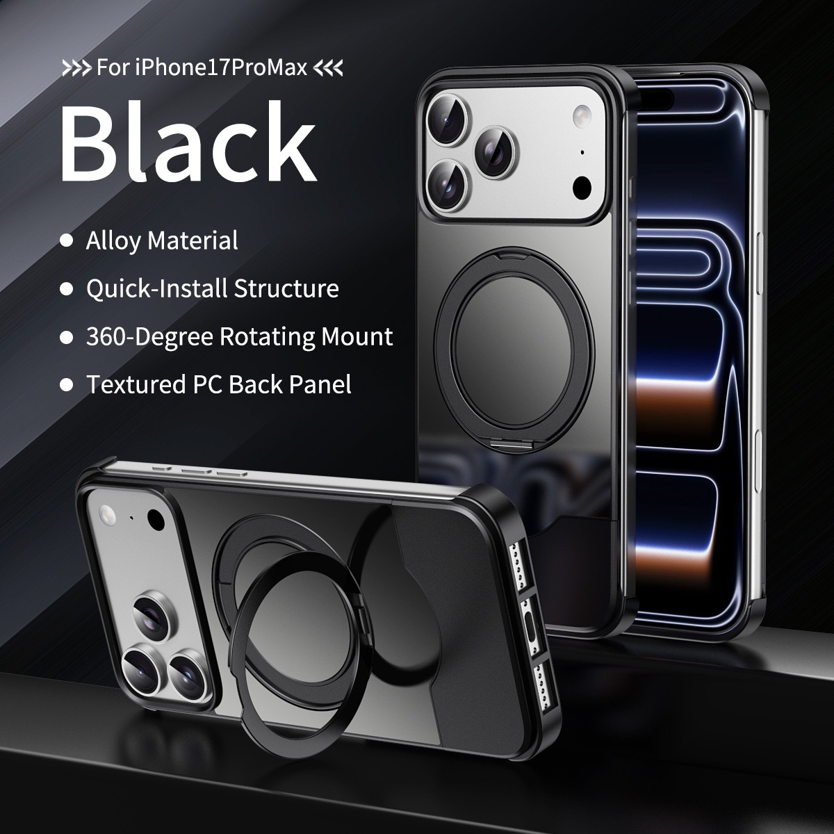 Telescopic shockproof metal original color rotating phone case