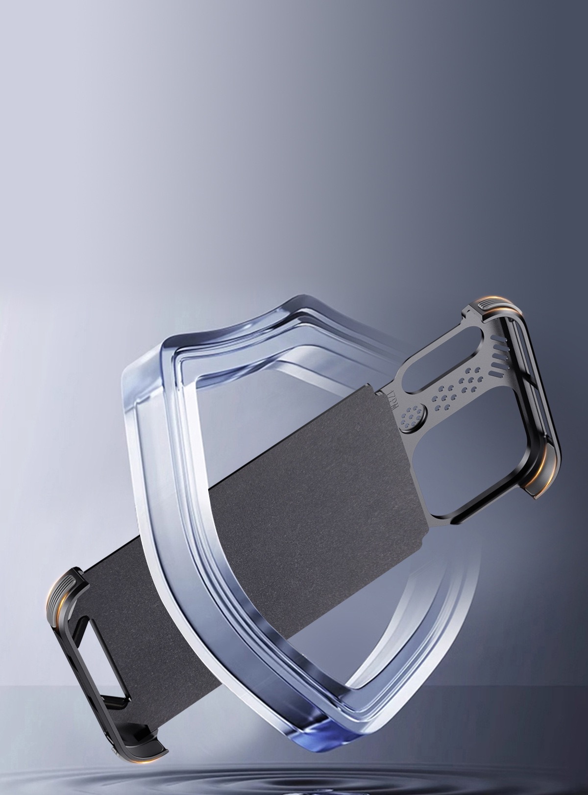 Metal scented leather texture magnetic rotating phone case