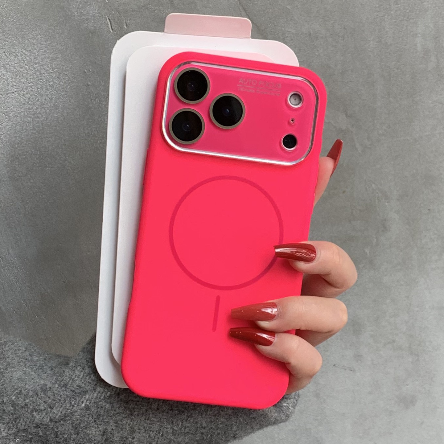 Large-view window anti-drop liquid silicone magnetic phone case