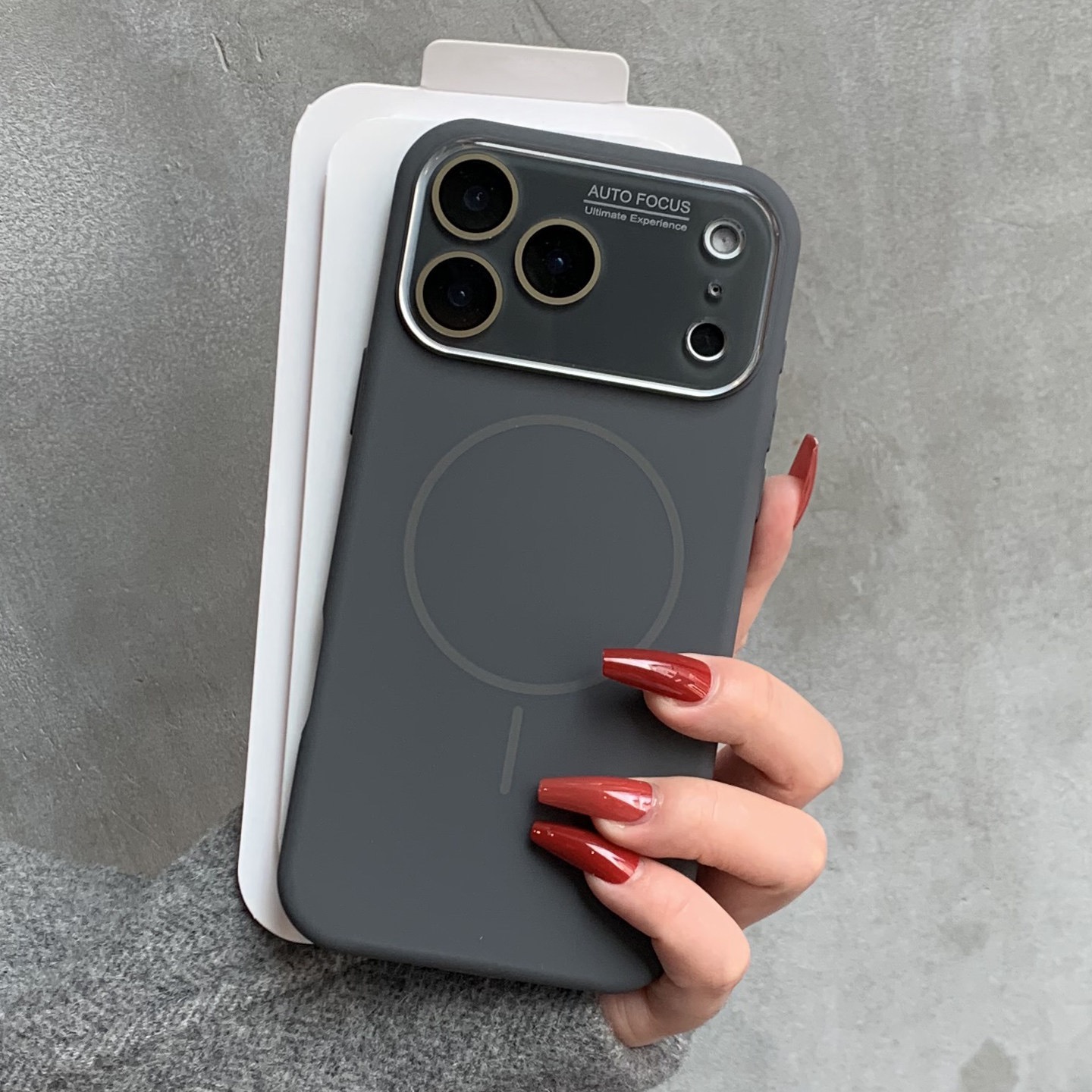Large-view window anti-drop liquid silicone magnetic phone case
